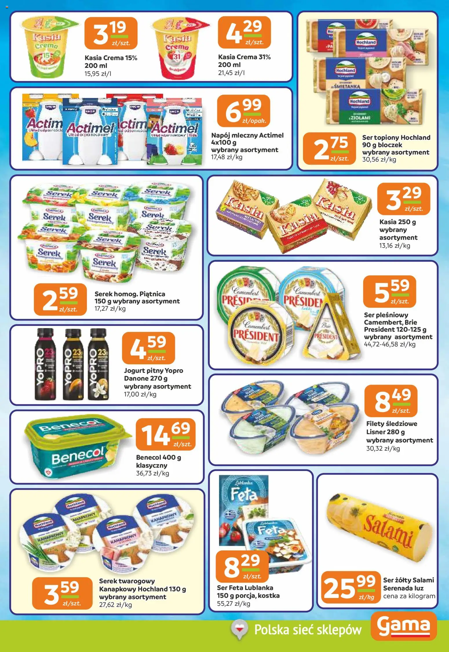 Gama gazetka od 10.09.2026 | Strona: 7 | Produkty: Ser żółty, Ser pleśniowy, Jogurt pitny, Jogurt
