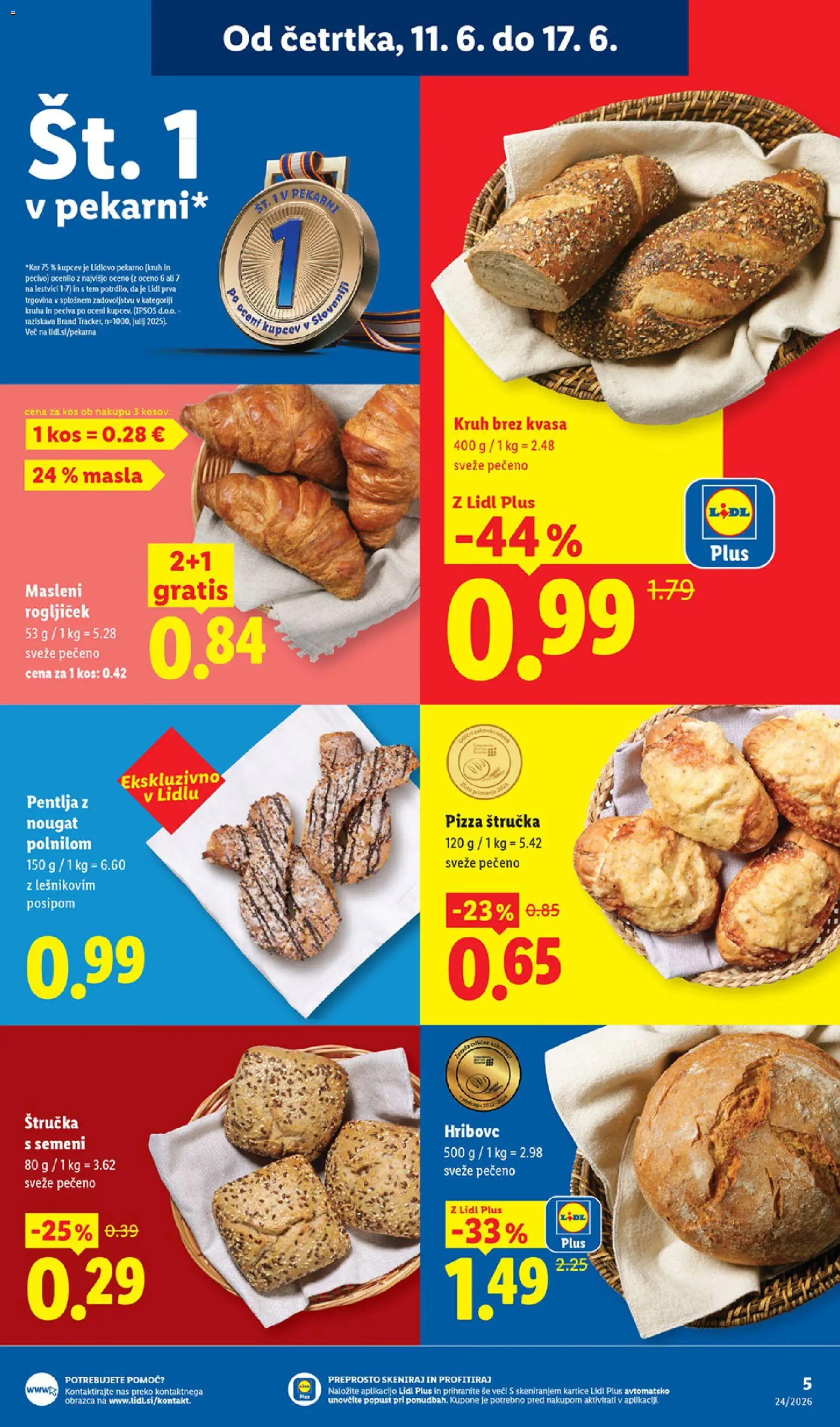 Novi Lidl katalog ponudbe – veljaven od 11.06.2026 | Stran: 5 | Izdelki: Štručka, Kos, Kruh