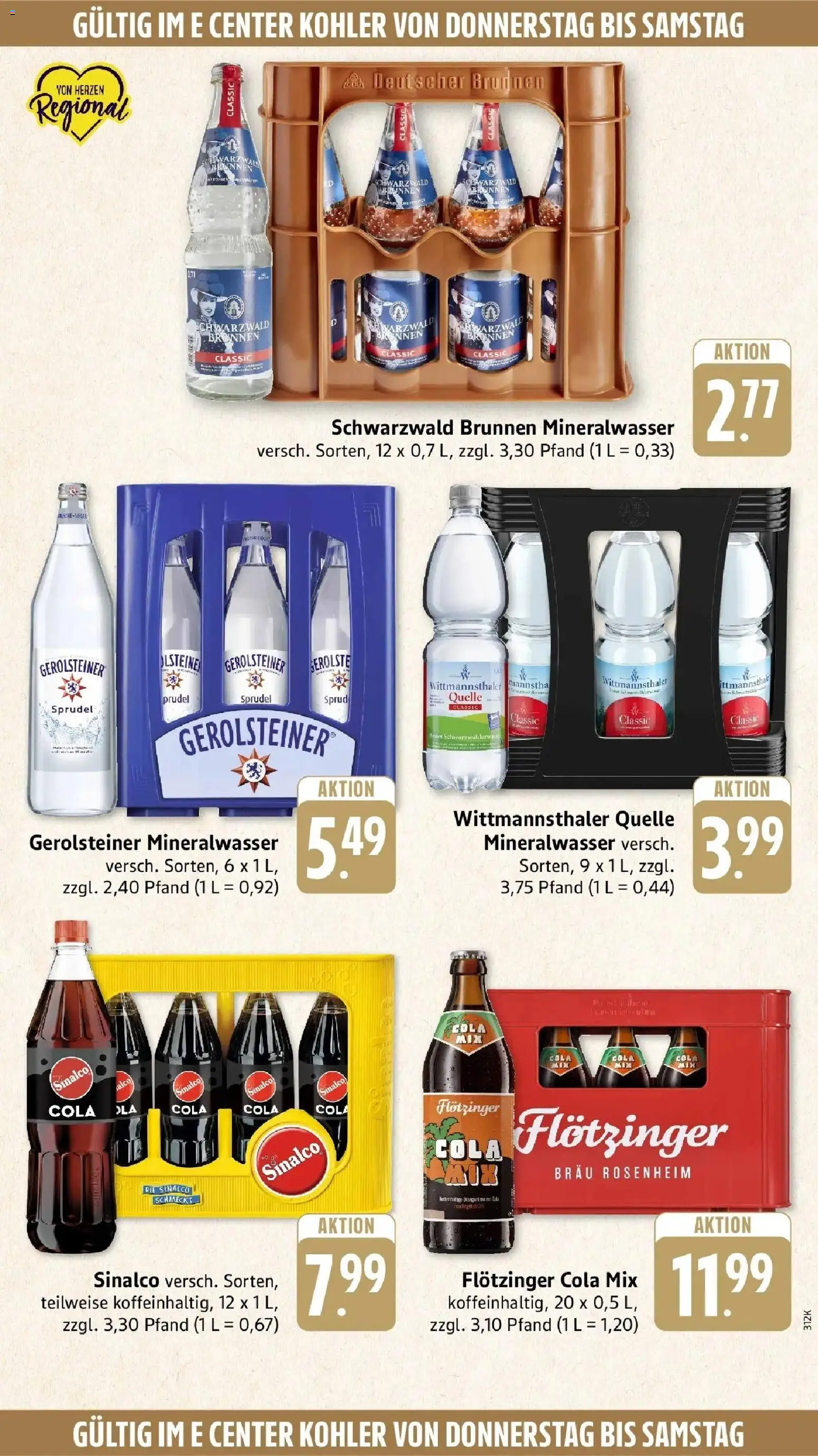 Edeka Prospekt Ettenheim (ab 14.09.2026) » Angebote Online | Seite: 56 | Produkte: Sinalco, Cola, Mineralwasser, Gerolsteiner
