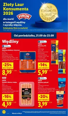 Pogląd oferty "PIKOK Parówki z filetem z indyka, 180 g" - ważna od 21.09.2026 | Strona: 62