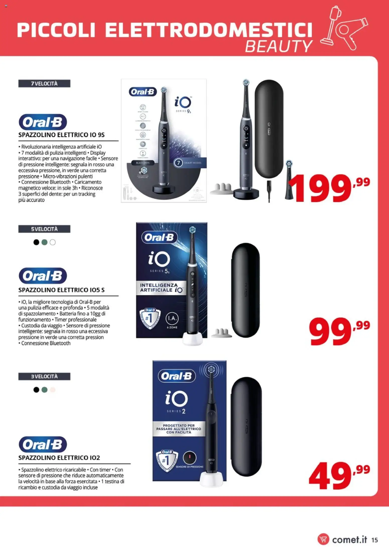 Volantino Comet del 08.05.2026 | Pagina: 15 | Prodotti: Spazzolino, Spazzolino elettrico, Navigazione, Batteria