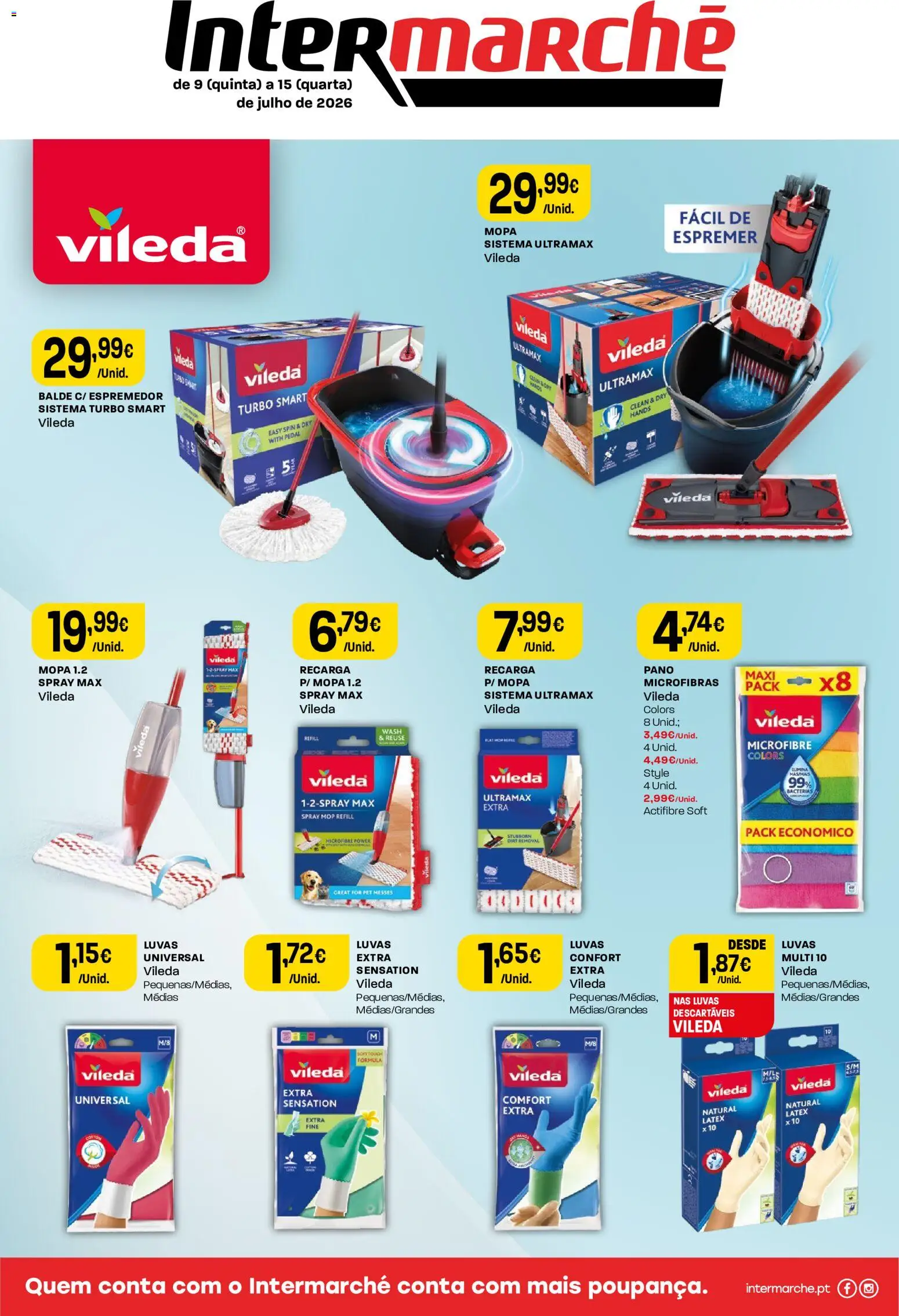Intermarché Folheto Mini │ válido de 09/07/2026 | Página: 1 | Produtos: Luvas, Balde, Espremedor