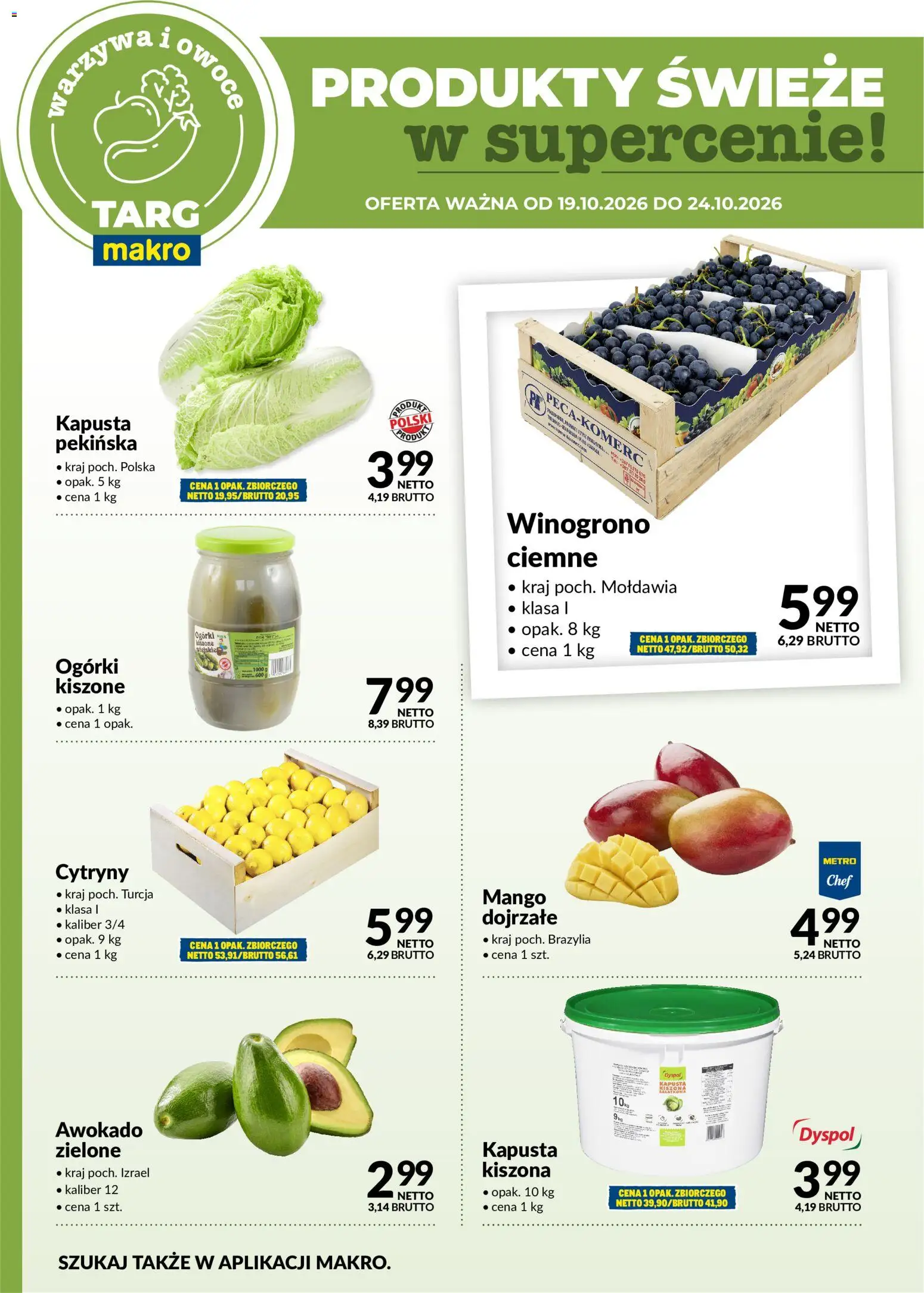 Makro gazetka - Oferta świeża w super cenach od 19.10.2026 | Strona: 5 | Produkty: Mango, Winogrono, Cytryny, Owoce