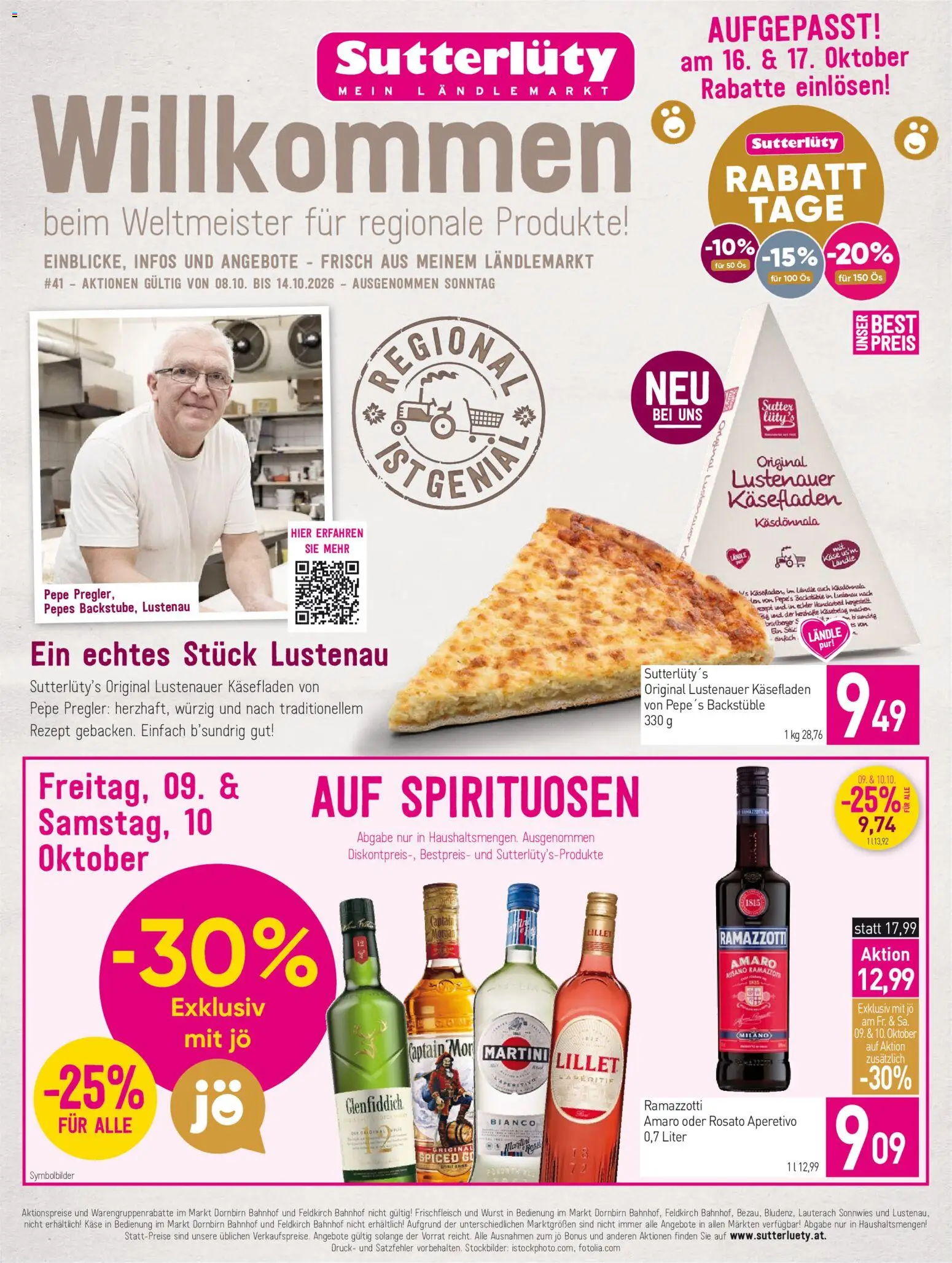 Sutterlüty Flugblatt gültig ab 08.10.2026 | Seite: 1 | Produkte: Wurst, Käse