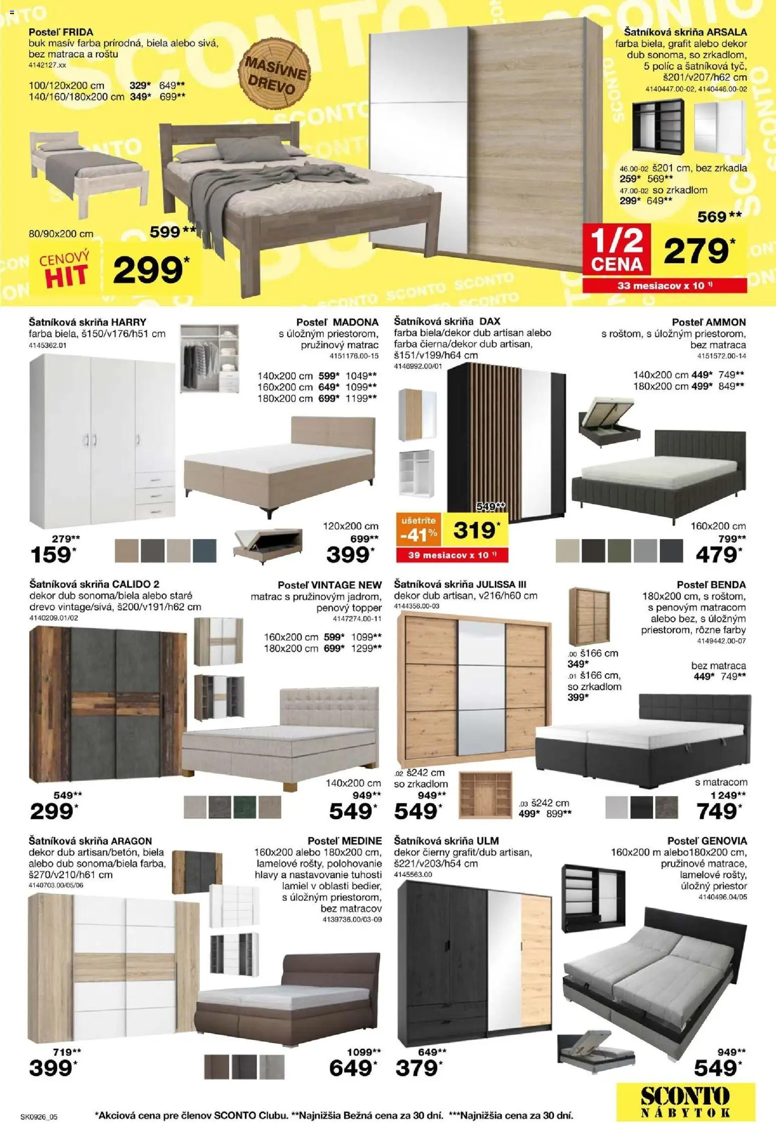 Nové Sconto nábytok akcie – leták je platný od 15.07.2026 | Strana: 5 | Produkty: Nábytok, Matrac, Posteľ, Šatníková skriňa