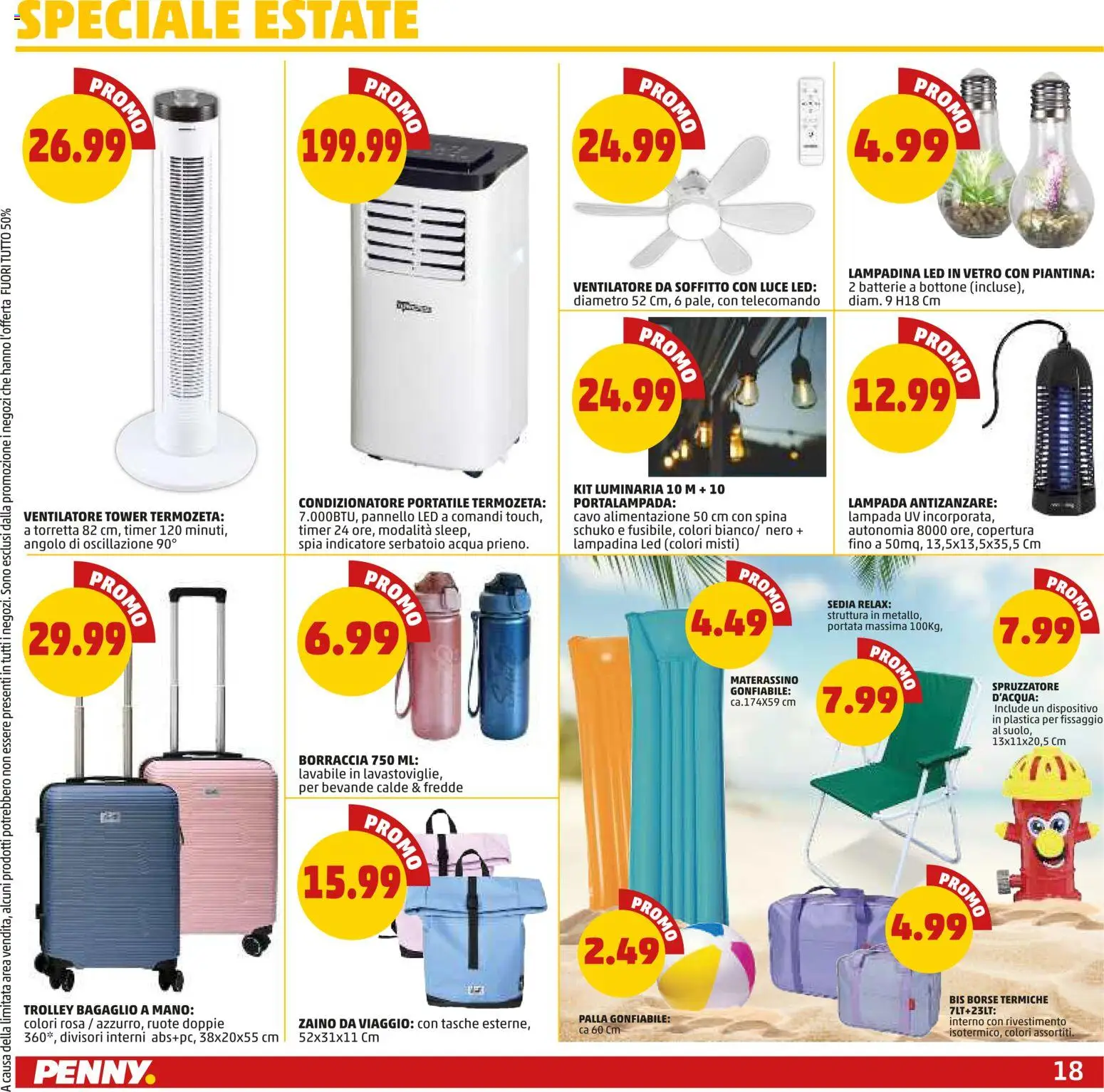 Volantino PENNY del 18.06.2026 | Pagina: 18 | Prodotti: Ventilatore, Telecomando, Borraccia, Batterie