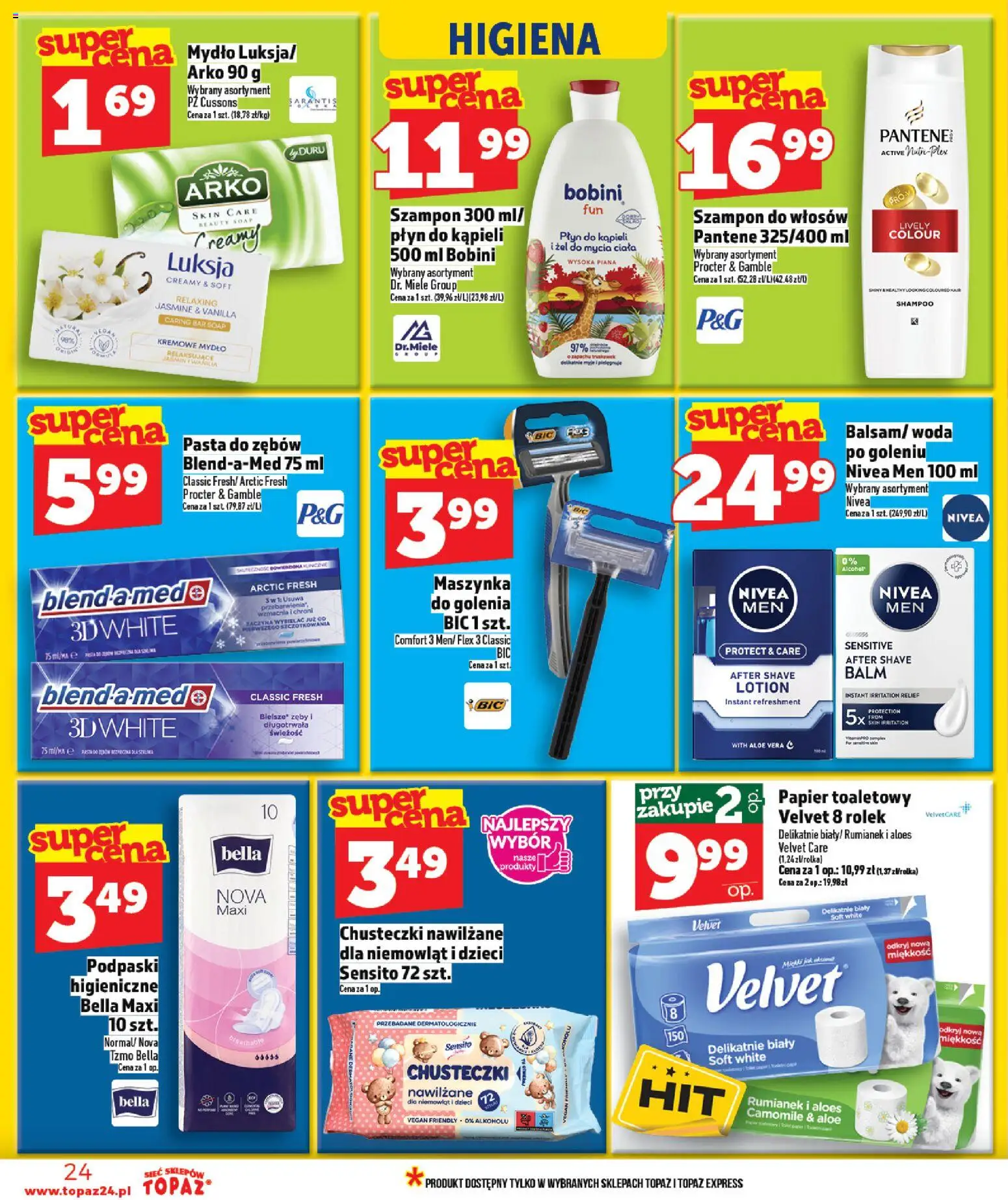 Topaz gazetka od 12.03.2026 | Strona: 24 | Produkty: Papier toaletowy, Aloes, Pasta do zębów, Lotion