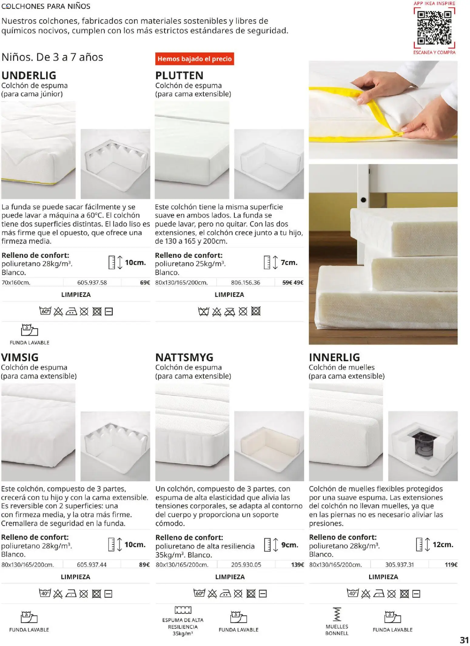 IKEA - Confort │ válido desde el 01/09/2026 | Página: 31 | Productos: Espuma, Colchon, Funda, Cama