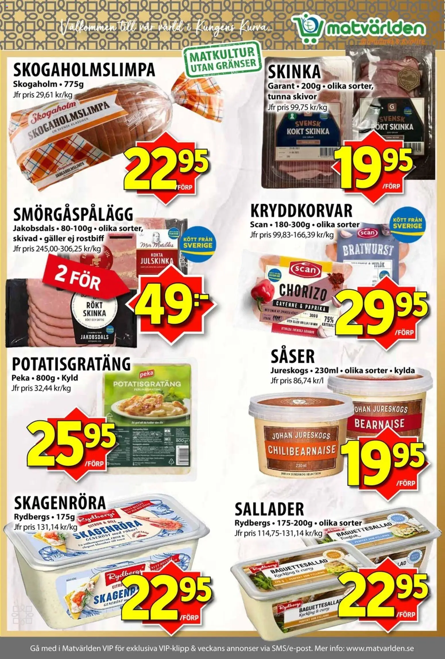 Matvärlden reklamblad aktuell från 26/10/2026 | Sida: 5 | Produkter: Potatisgratäng, Smörgåspålägg, Citron, Såser
