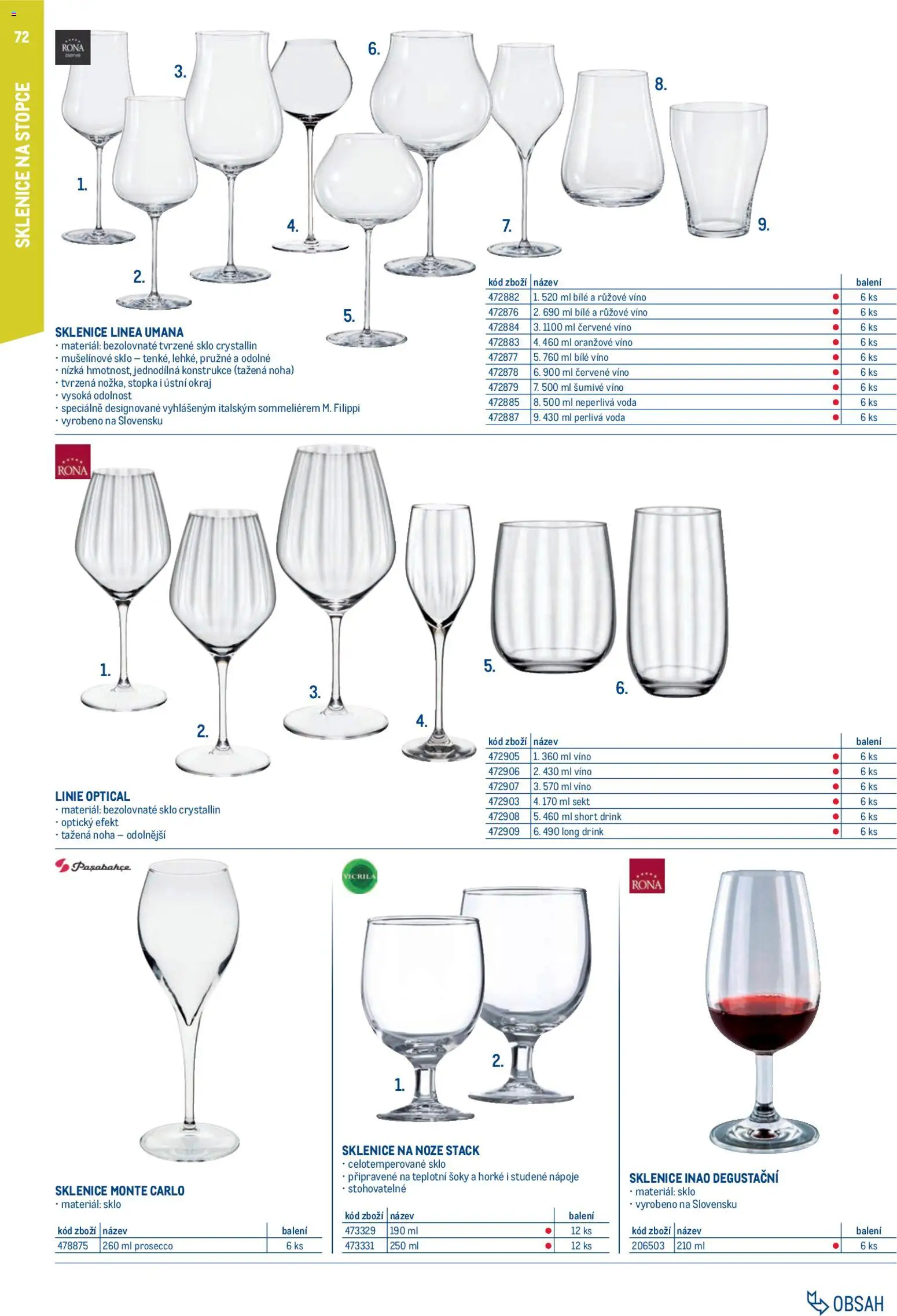 Makro leták - Gastro vybavení a zařízení od 01.02.2026 | Strana: 72 | Produkty: Voda, Šumivé víno, Červené víno, Sklenice