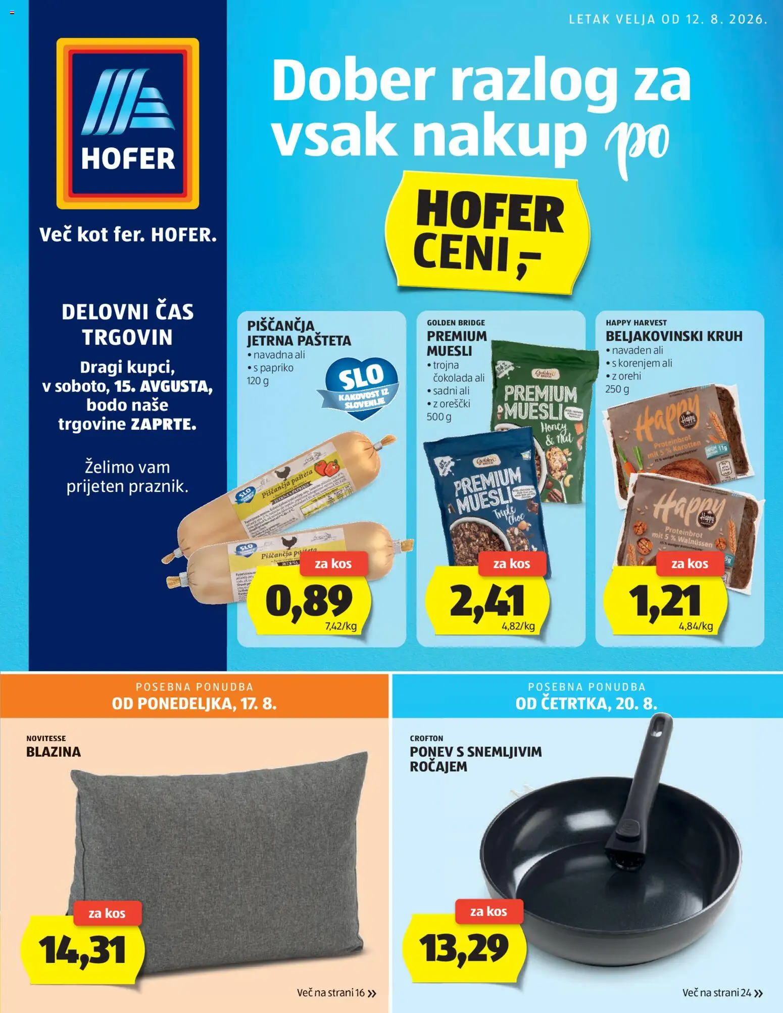 Novi Hofer katalog ponudbe – veljaven od 12.08.2026 | Stran: 1