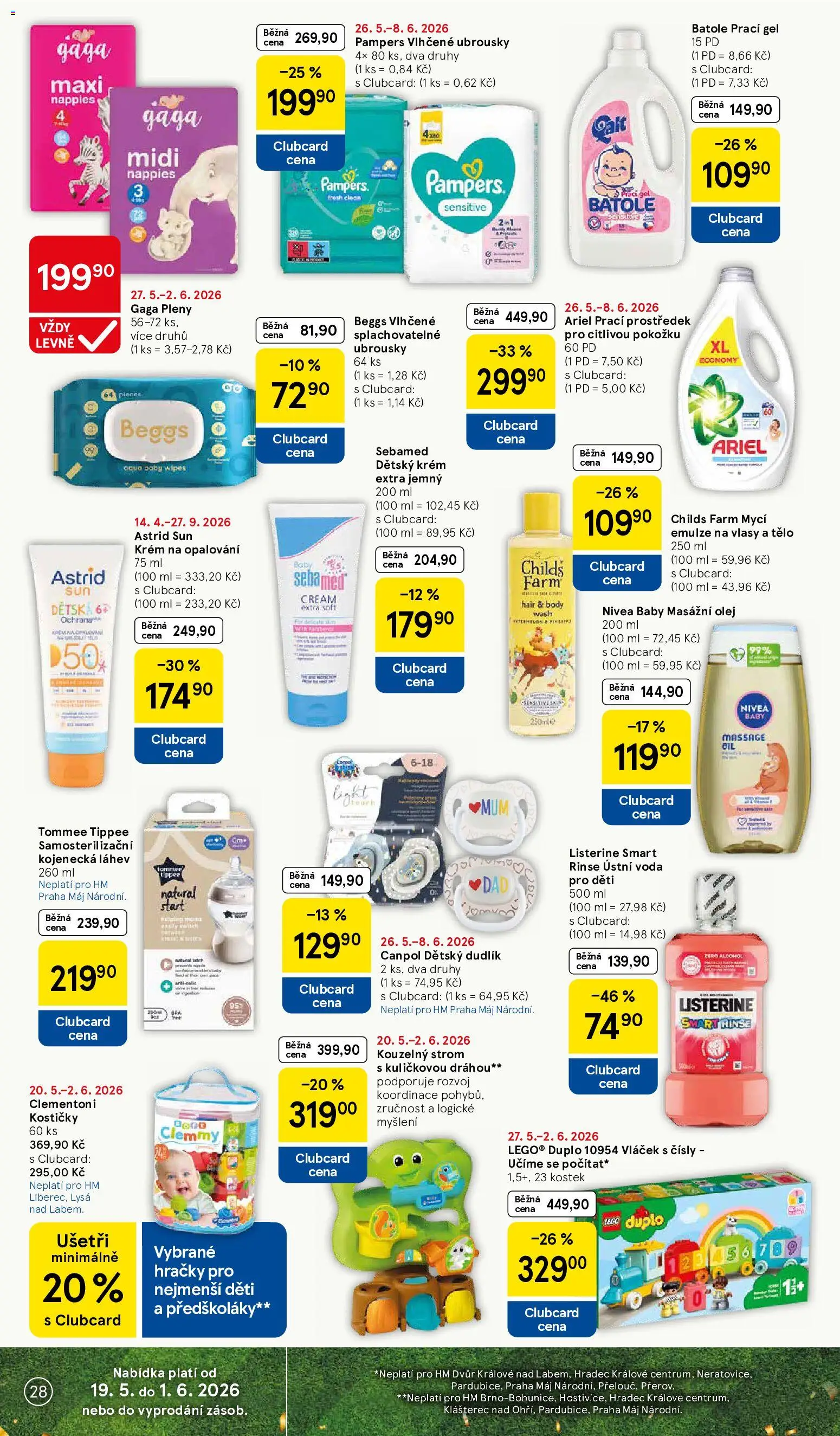 Tesco leták - Hypermarket od 27.05.2026 | Strana: 28 | Produkty: Prací gel, Nivea, LEGO, Lego duplo