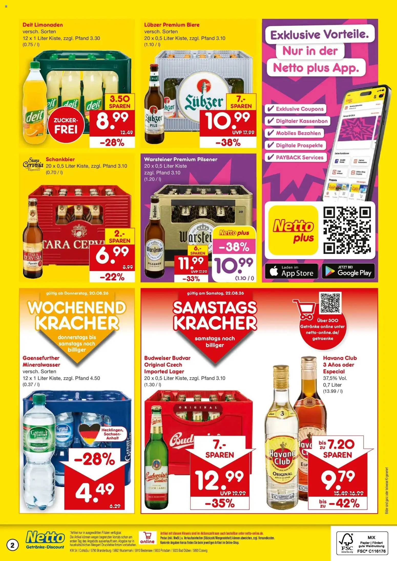 Netto Marken-Discount Prospekt Brandenburg An Der Havel – gültig ab 17.08.2026 | Seite: 2 | Produkte: Bad, Mineralwasser, Bilder, Budweiser