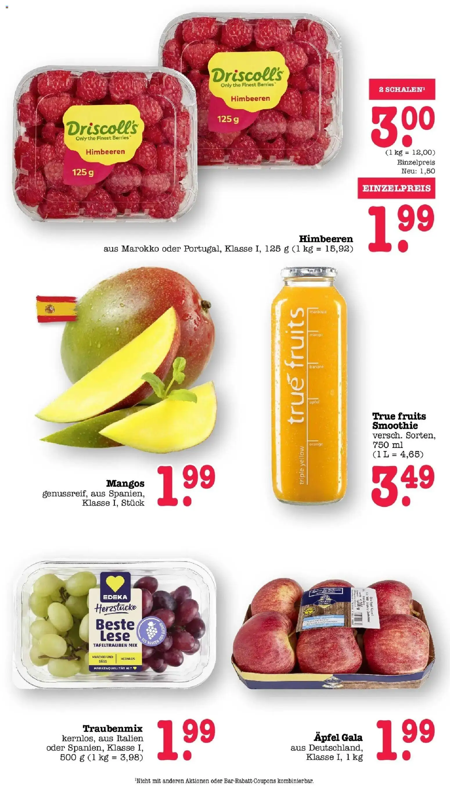 E center Prospekt Achern (ab 26.10.2026) zum Blättern | Seite: 18 | Produkte: Himbeeren, Äpfel, Mango