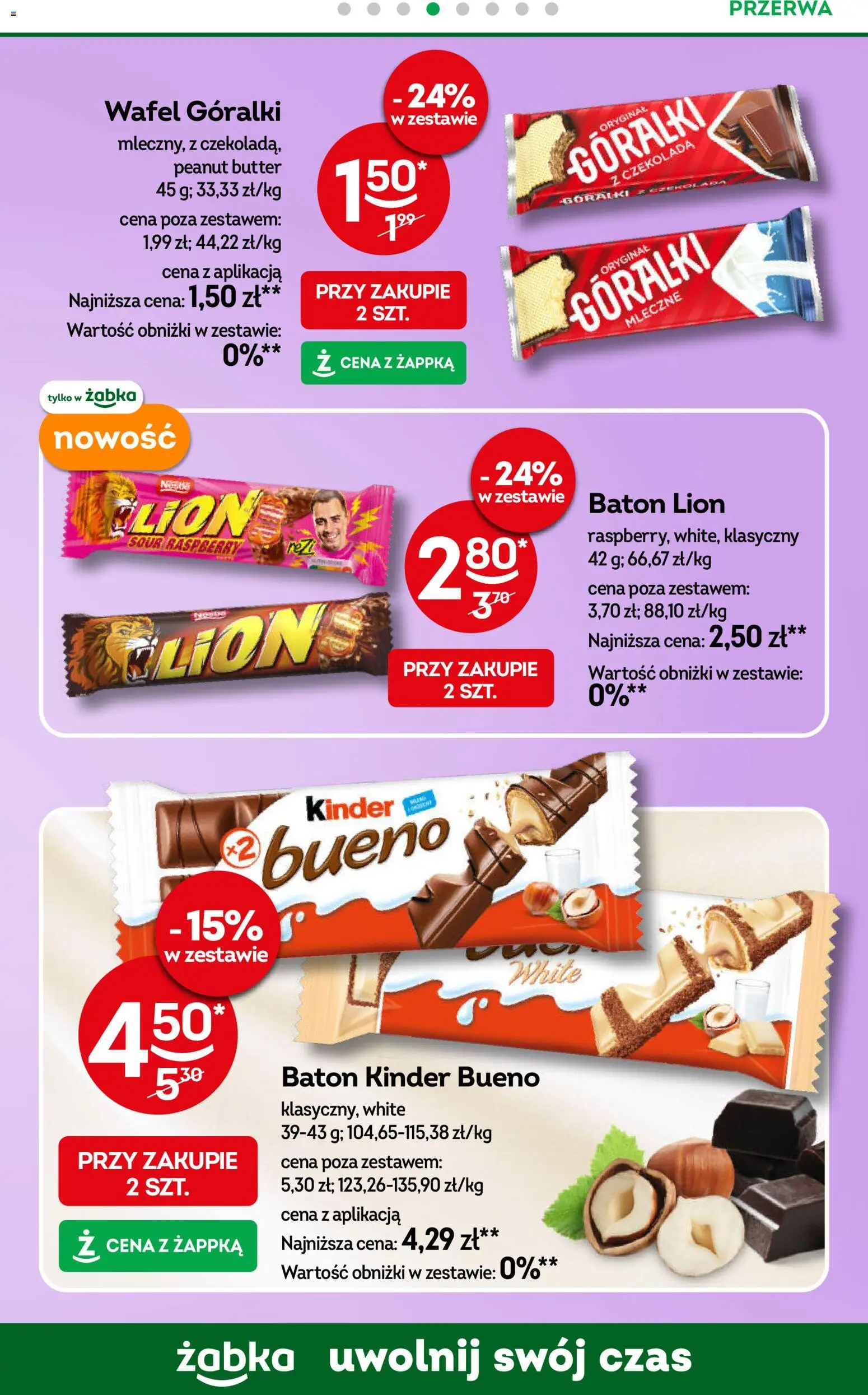 Żabka gazetka od 21.10.2026 | Strona: 49 | Produkty: Kinder Bueno, Baton, Czekolada