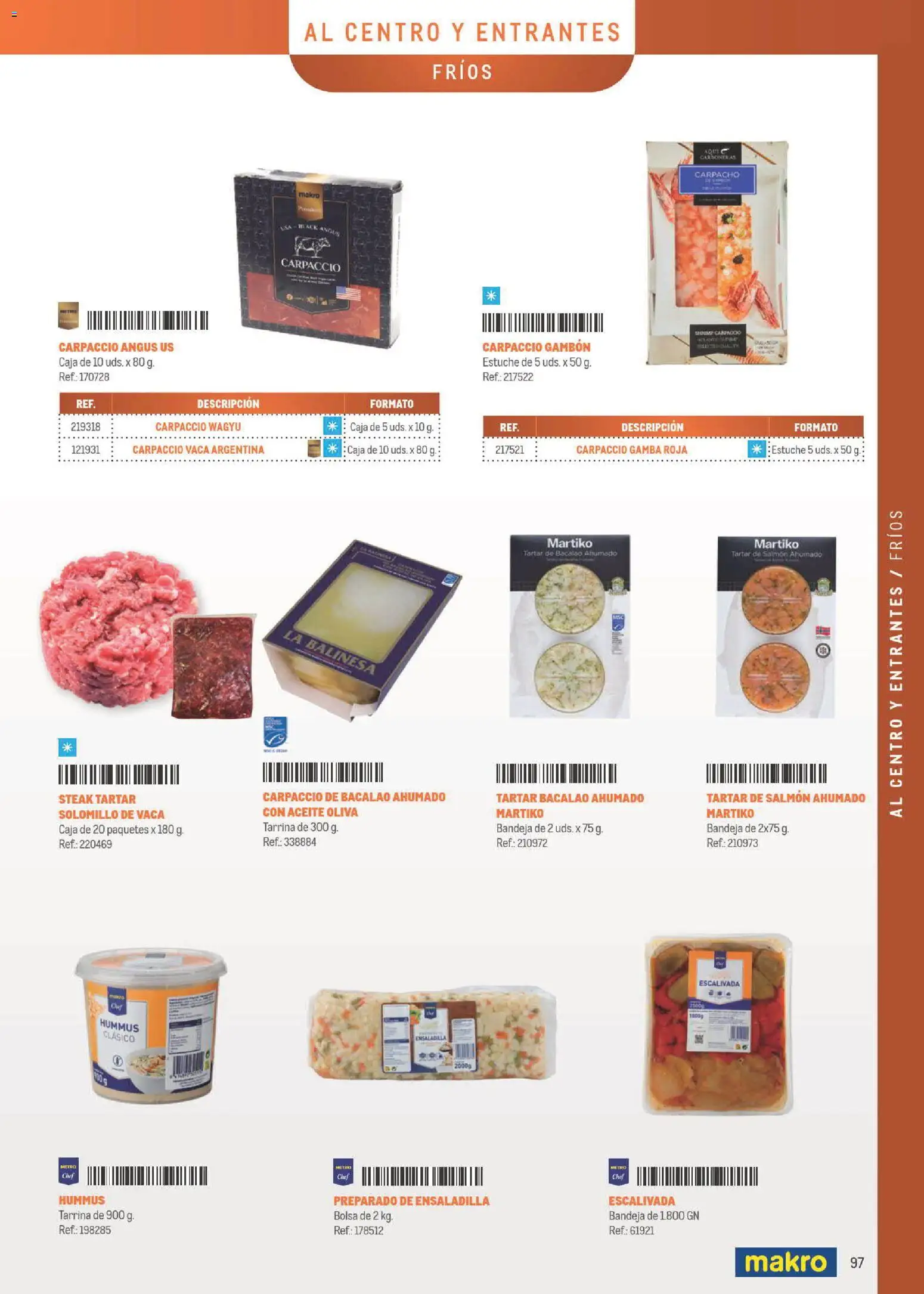 Makro Especial Carta y Menú │ válido desde el 06/07/2026 | Página: 97 | Productos: Bolsa, Salmón ahumado, Caja, Gamba