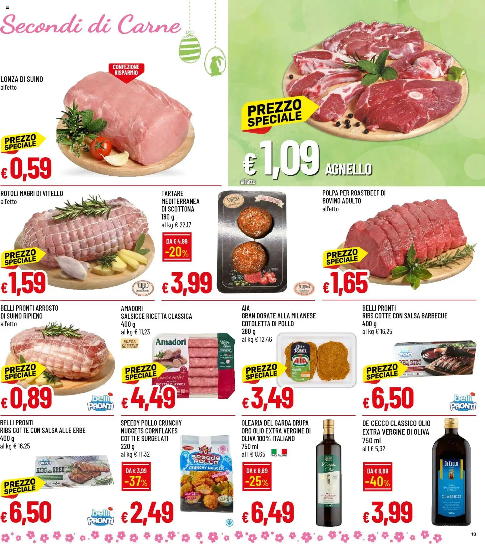 Volantino Galassia del 26.03.2026 | Pagina: 13 | Prodotti: Salsa, Suino, Olio extra vergine, Agnello