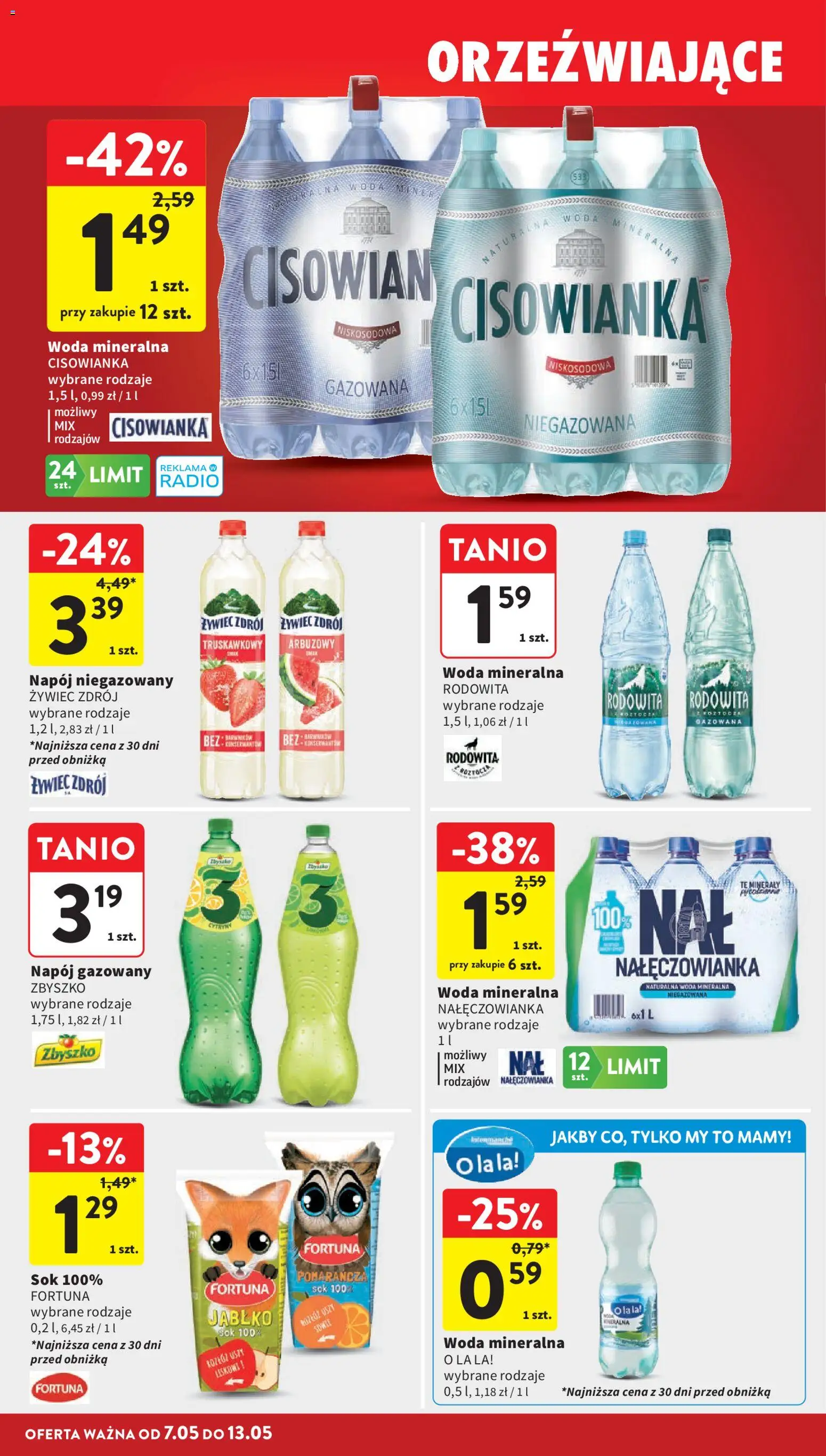 Intermarche gazetka od 07.05.2026 | Strona: 32 | Produkty: Radio, Sok, Woda