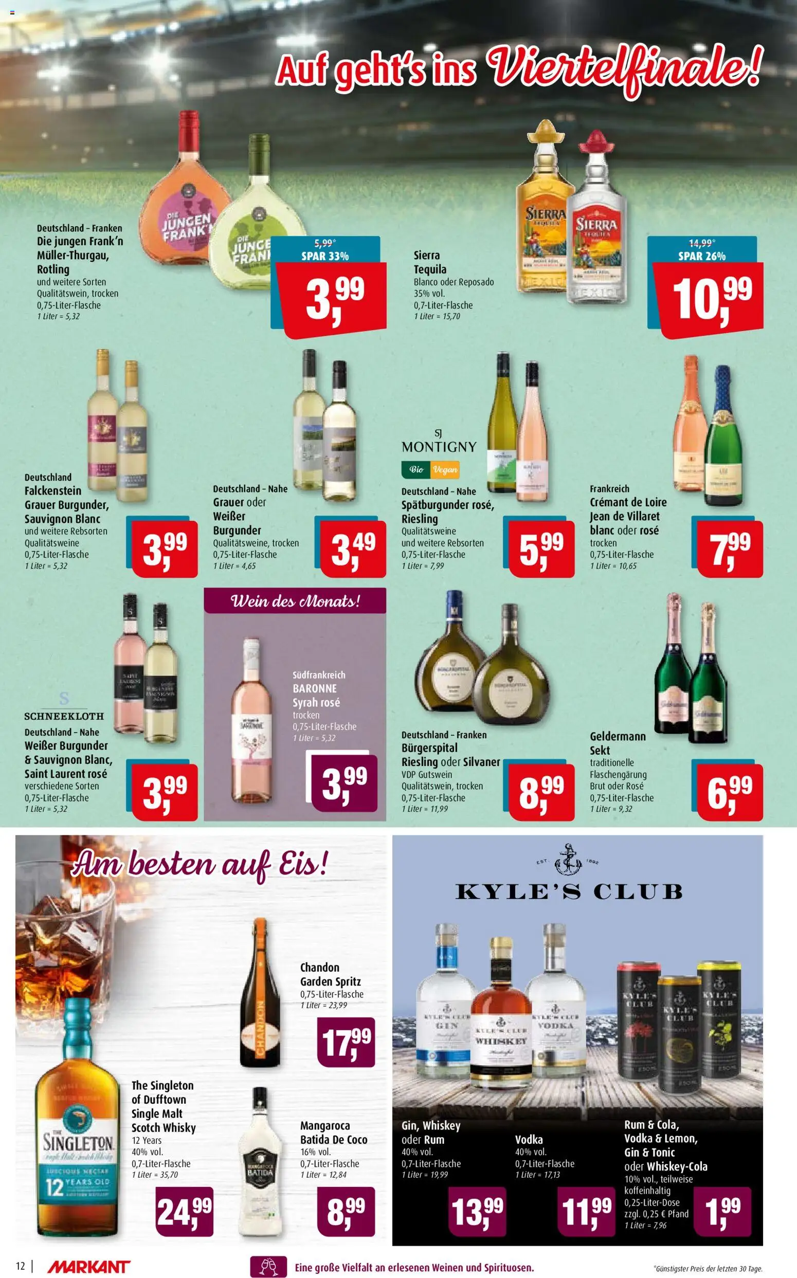 Markant Prospekt – gültig ab 06.07.2026 | Seite: 12 | Produkte: Rum, Tequila, Gin, Eis