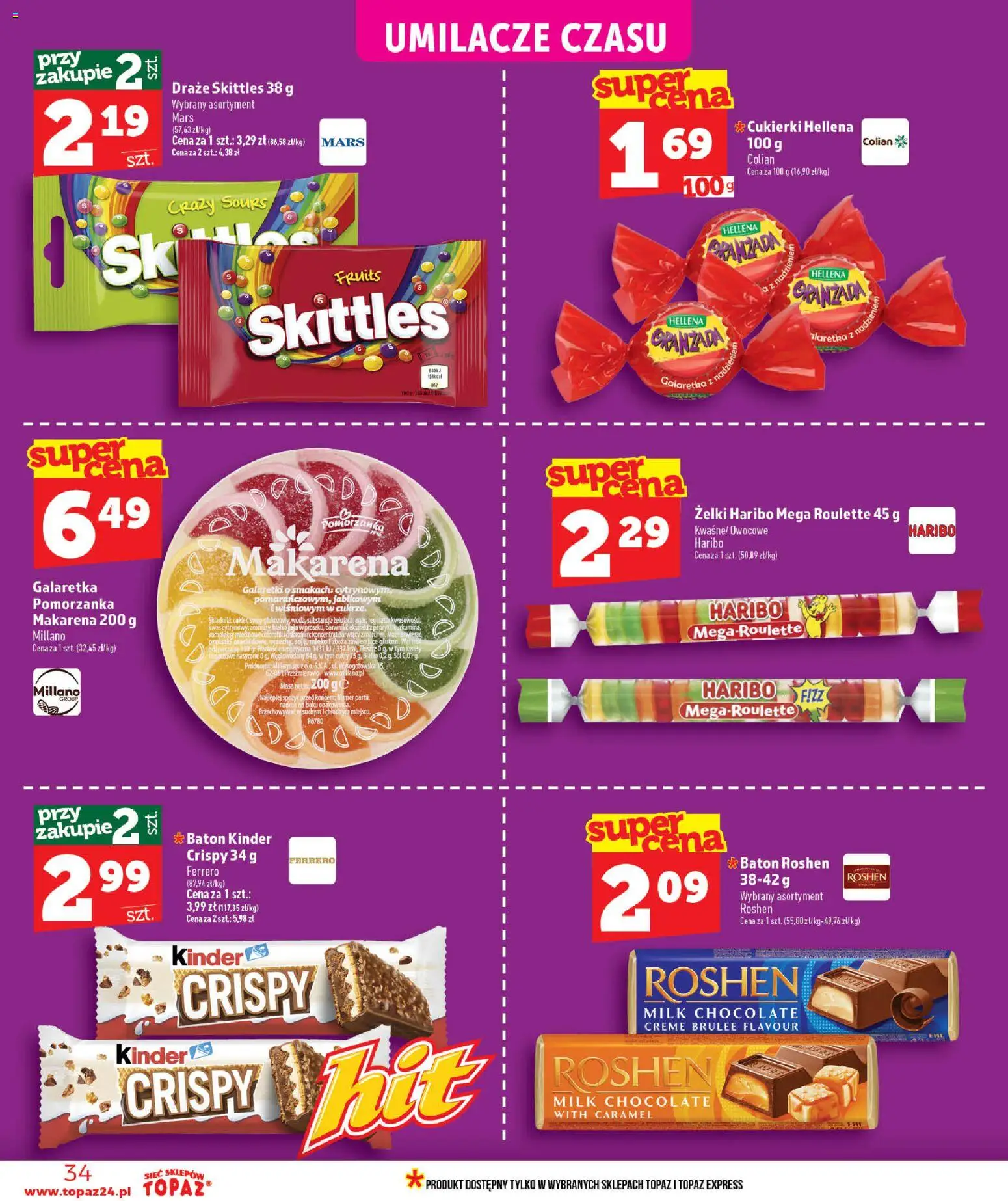 Topaz gazetka - MAZ od 18.06.2026 | Strona: 34 | Produkty: Żelki haribo, Baton, Żelki, Cukier