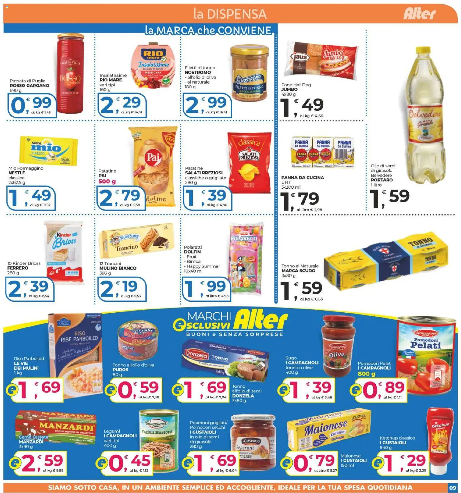 Volantino Alter Discount del 20/08/2026 | Pagina: 9 | Prodotti: Riso, Ketchup, Fagioli, Olio