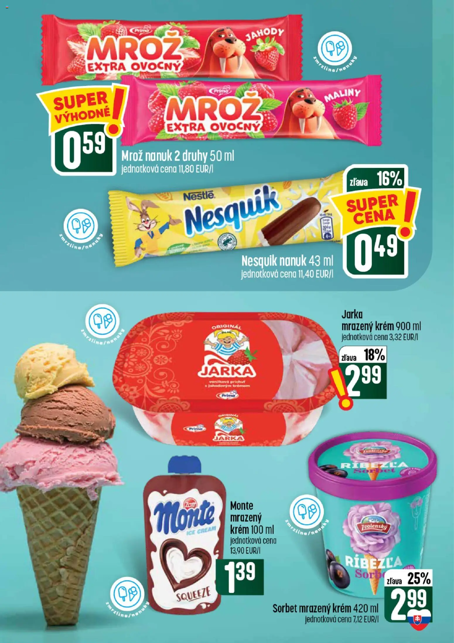 Nové COOP Jednota akcie – leták je platný od 30.07.2026 | Strana: 20 | Produkty: Nanuk, Jahody, Krém, Nesquik