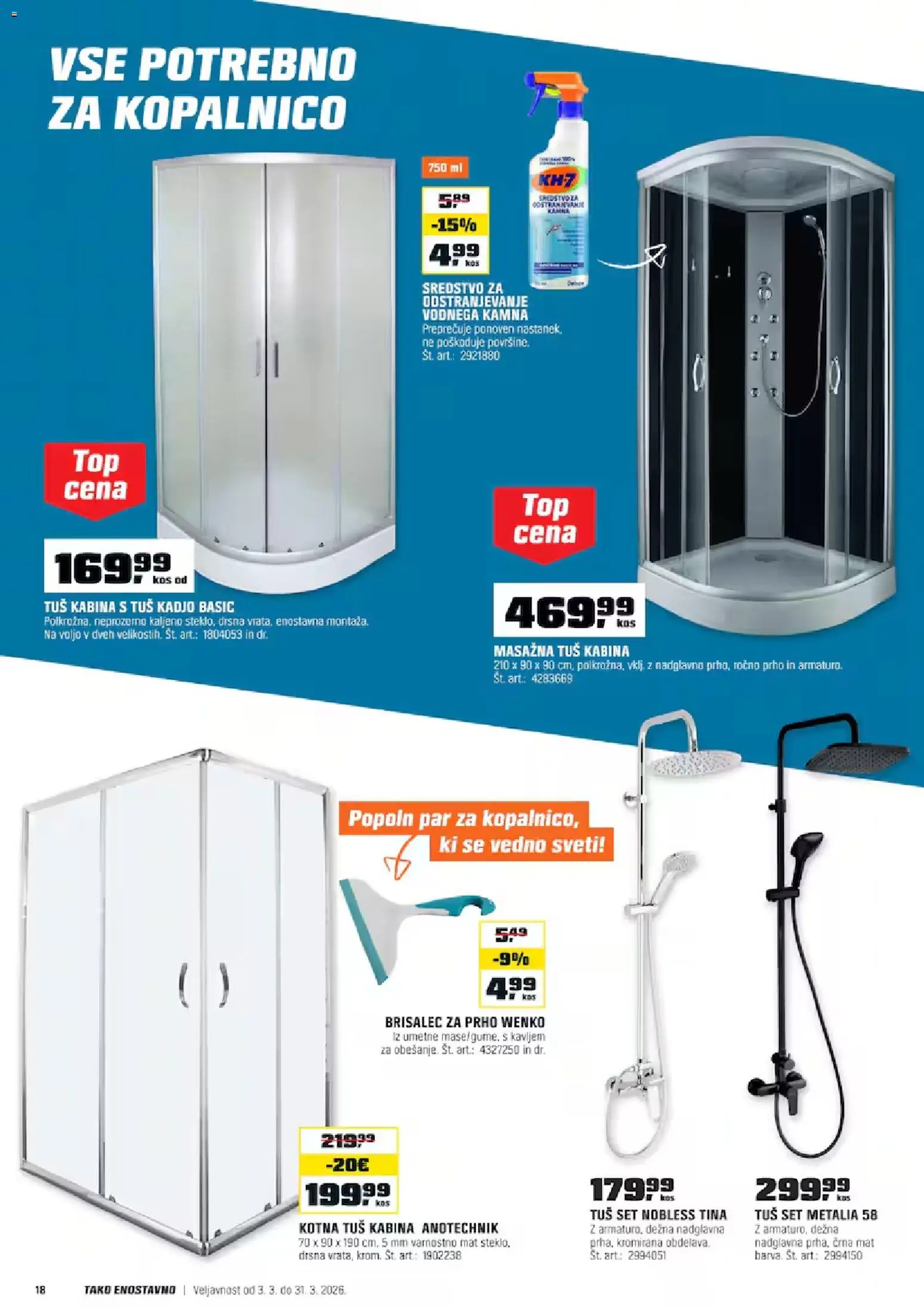Novi OBI katalog ponudbe – veljaven od 03.03.2026 | Stran: 18 | Izdelki: Kos, Tuš kabina