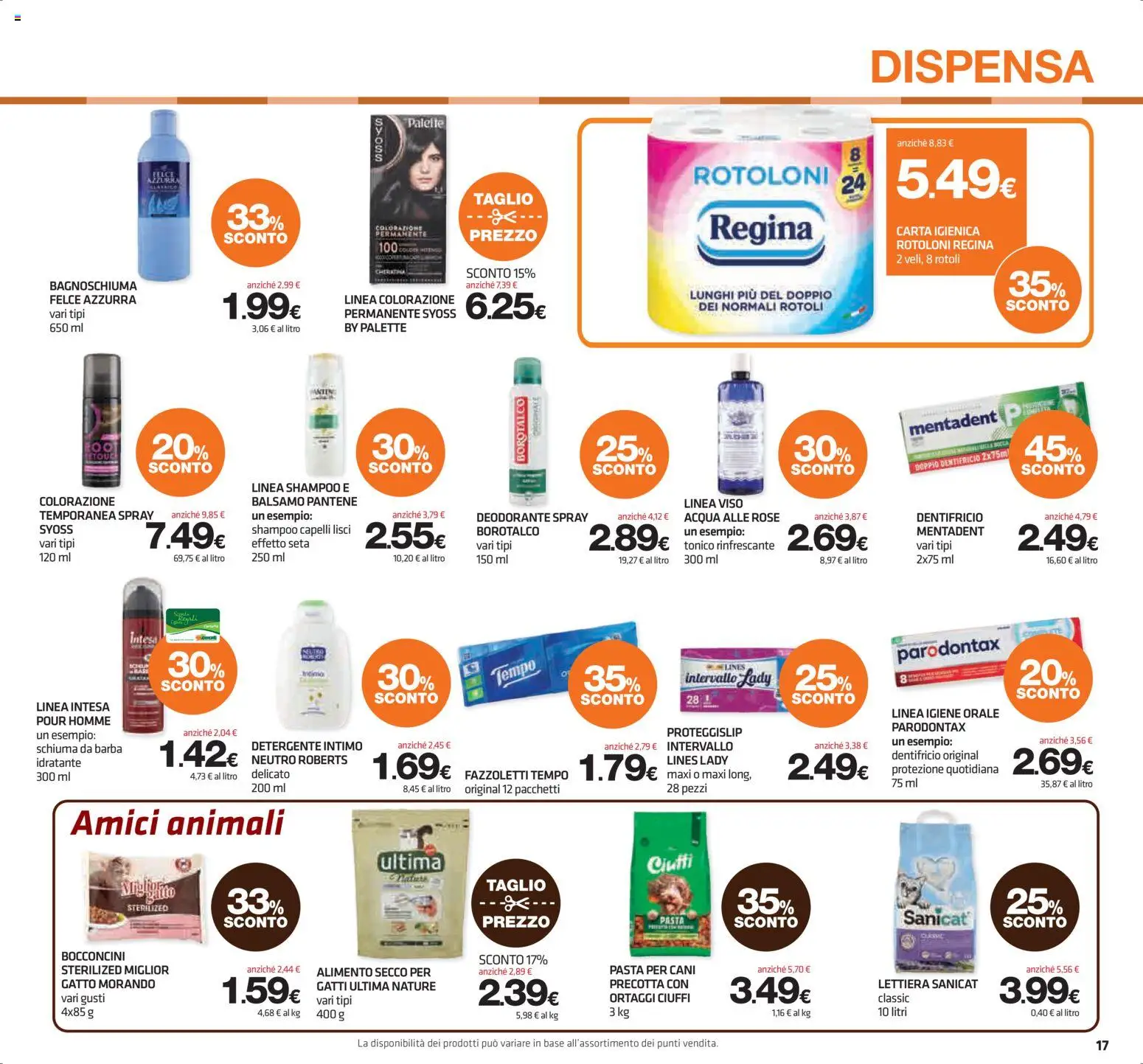 Volantino Superconti del 08/10/2026 | Pagina: 17 | Prodotti: Detergente intimo, Fazzoletti, Ortaggi, Tonico