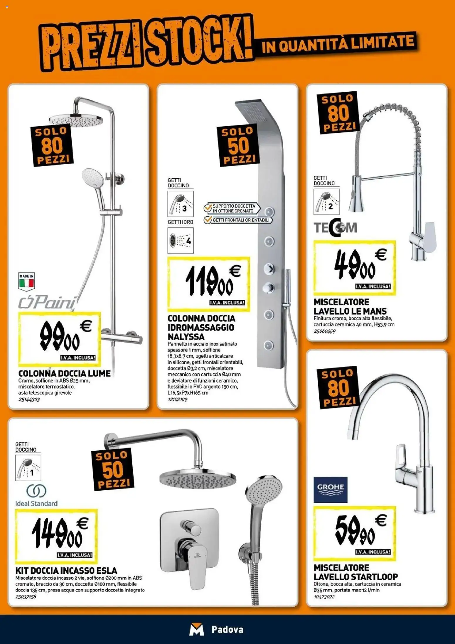 Nuovo TECNOMAT catalogo Padova dal 07/10/2026 > offerte anteprima 🛍️ | Pagina: 3 | Prodotti: Anticalcare, Acqua, Miscelatore, Doccia