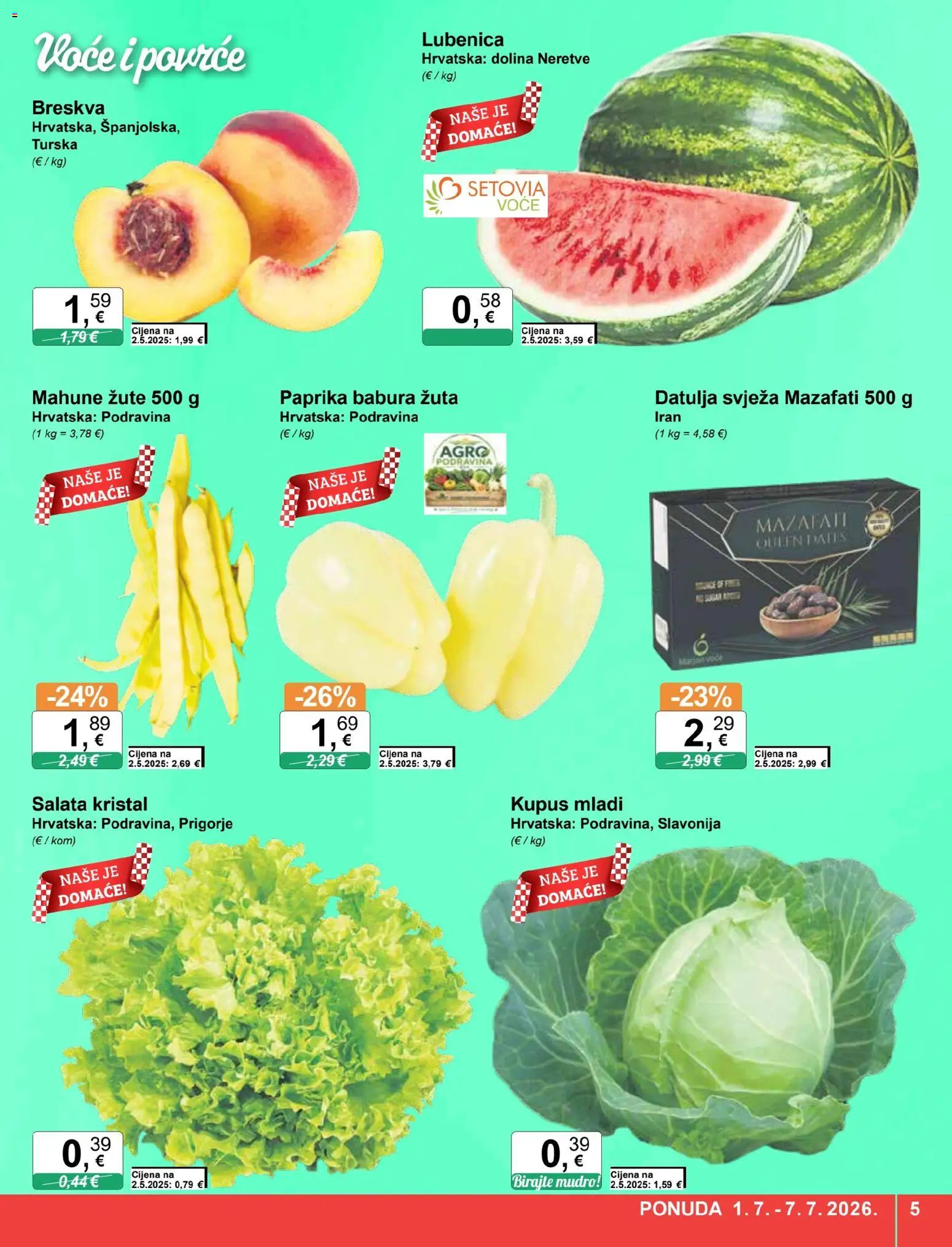 KTC katalog | vrijedi od 01.07.2026 | Stranica: 5 | Proizvodi: Paprika, Salata, Kupus, Lubenica