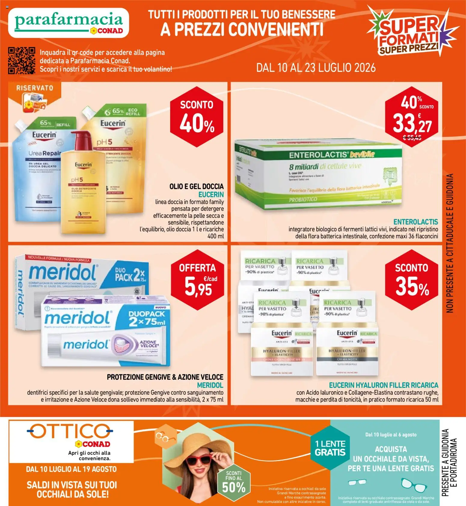 Volantino Spazio Conad del 14/07/2026 | Pagina: 21 | Prodotti: Occhiali, Lenti, Gel doccia, Doccia