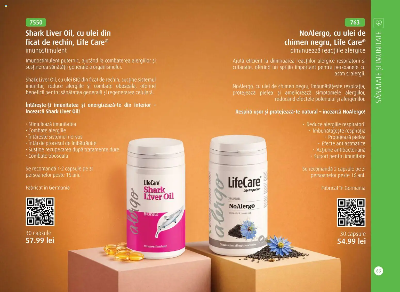 Noul catalog Life Care – valabil de la 01.04.2026 | Pagină: 65 | Produse: Şerit ödül, Ulei, Pește