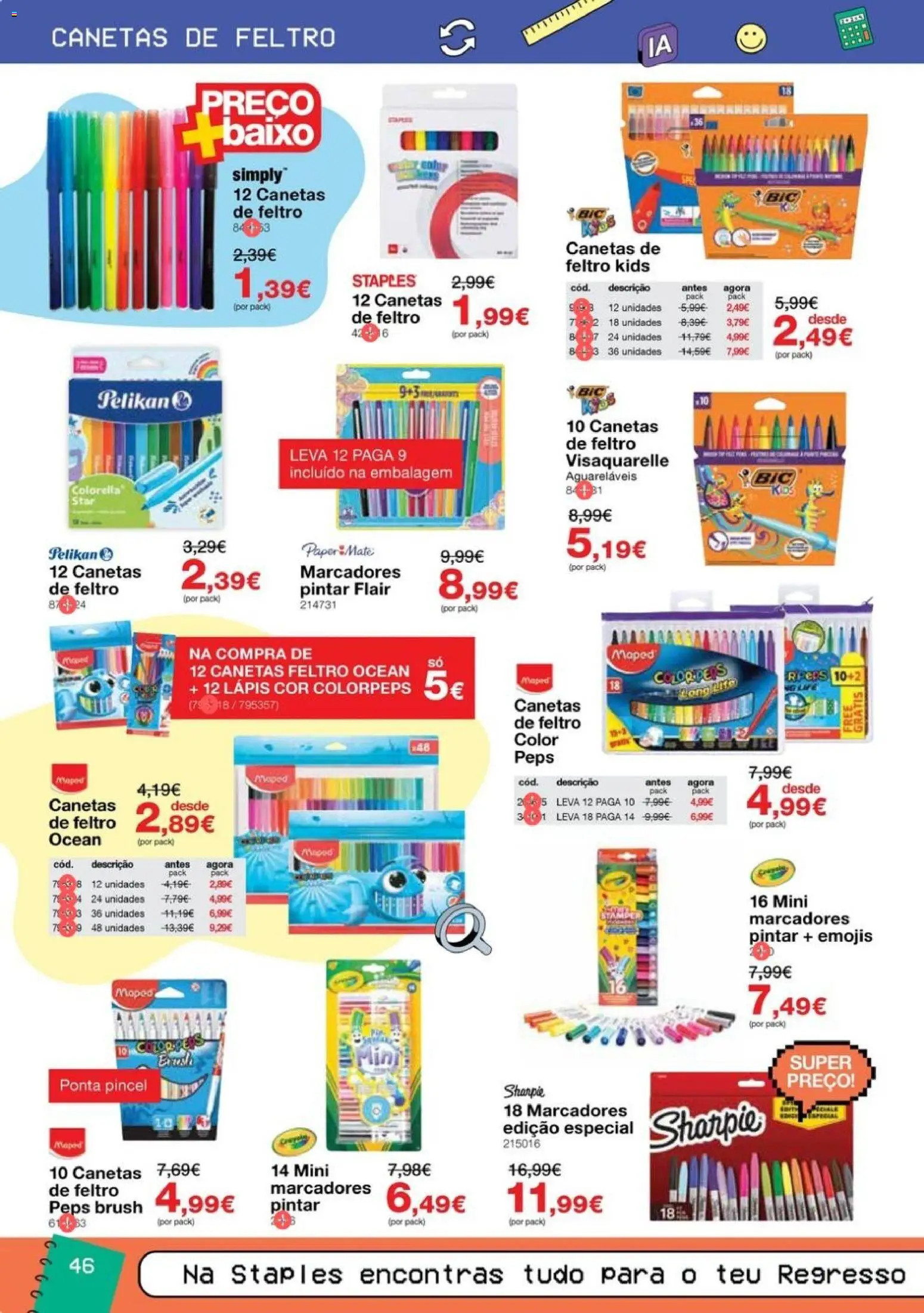 Staples Regresso às Aulas 2026 │ válido de 17/08/2026 | Página: 46 | Produtos: Pincel