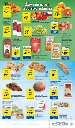 Náhled letáku Bonitas Mrazem sušené jahody, Bonitas Mrazem sušené jahody 30 g (100 g = 166,33 Kč) s Clubcard: (100 g = 143,00 Kč) od 21.10.2026 | Strana: 3 | Produkty: Jablka, Síť, Rohlík, Datle