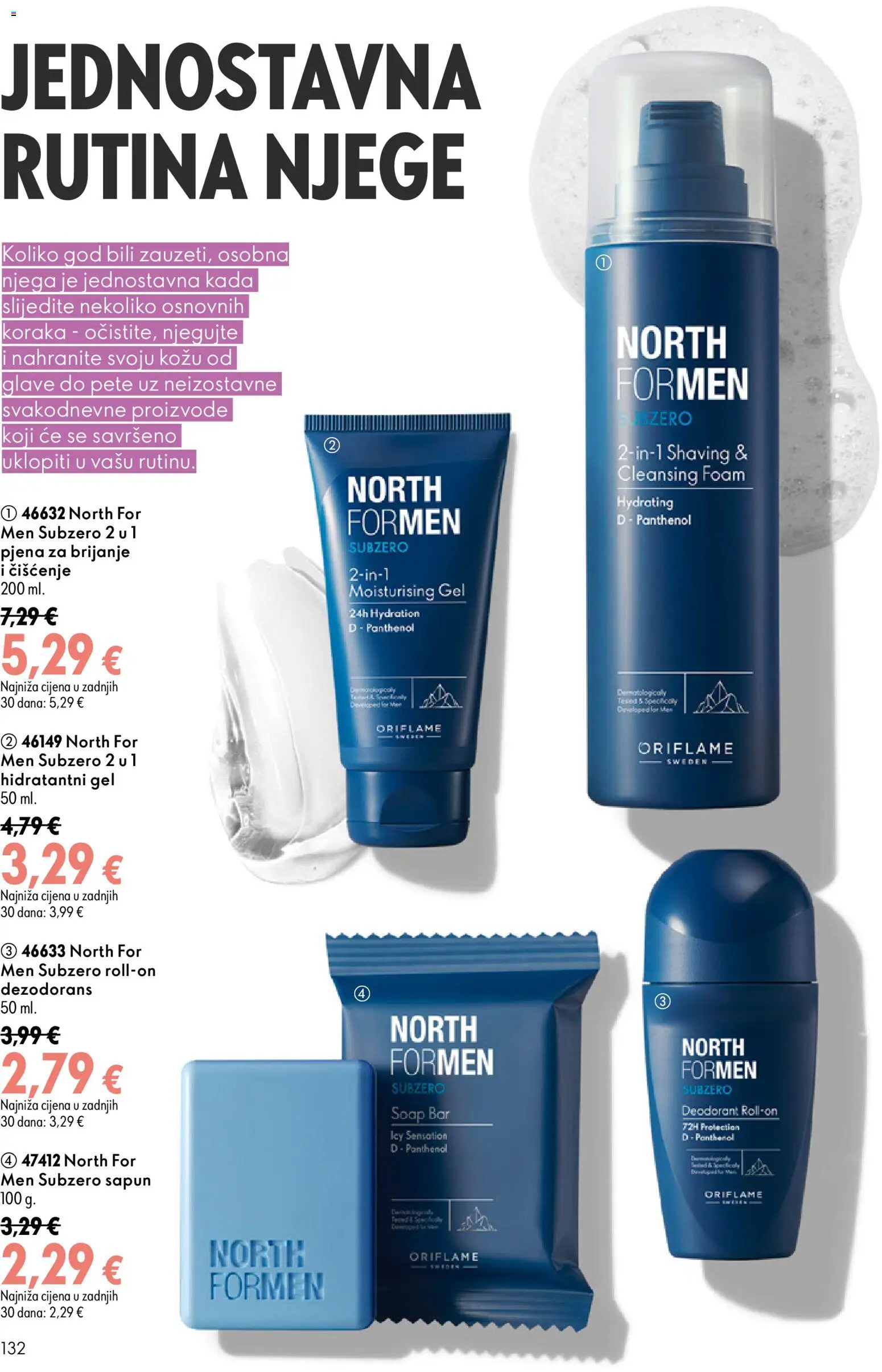 Oriflame katalog | vrijedi od 26.08.2026 | Stranica: 132 | Proizvodi: Pjena za brijanje, Sapun, Dezodorans, Pjena