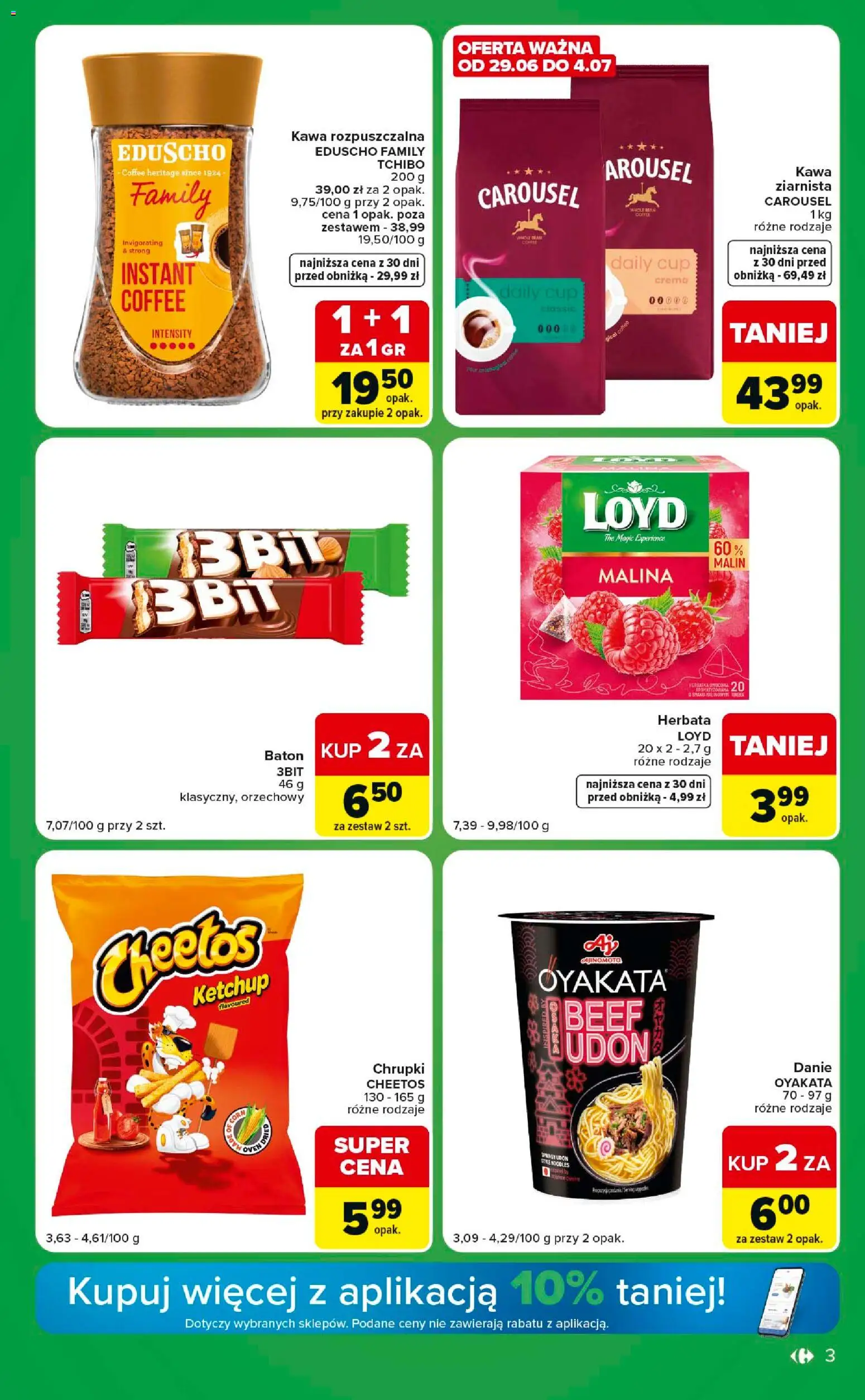 Carrefour gazetka - Express od 30.06.2026 | Strona: 3 | Produkty: Malina, Chrupki, Baton, Herbata