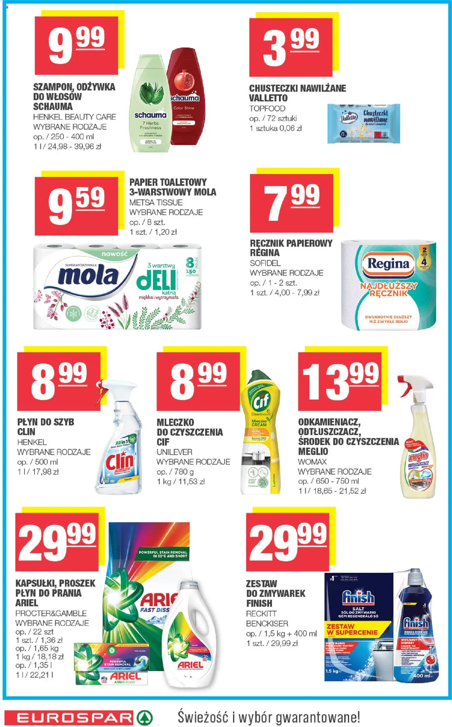 Spar gazetka - Eurospar od 09.09.2026 | Strona: 14 | Produkty: Rolki, Ariel, Finish, Ręcznik papierowy