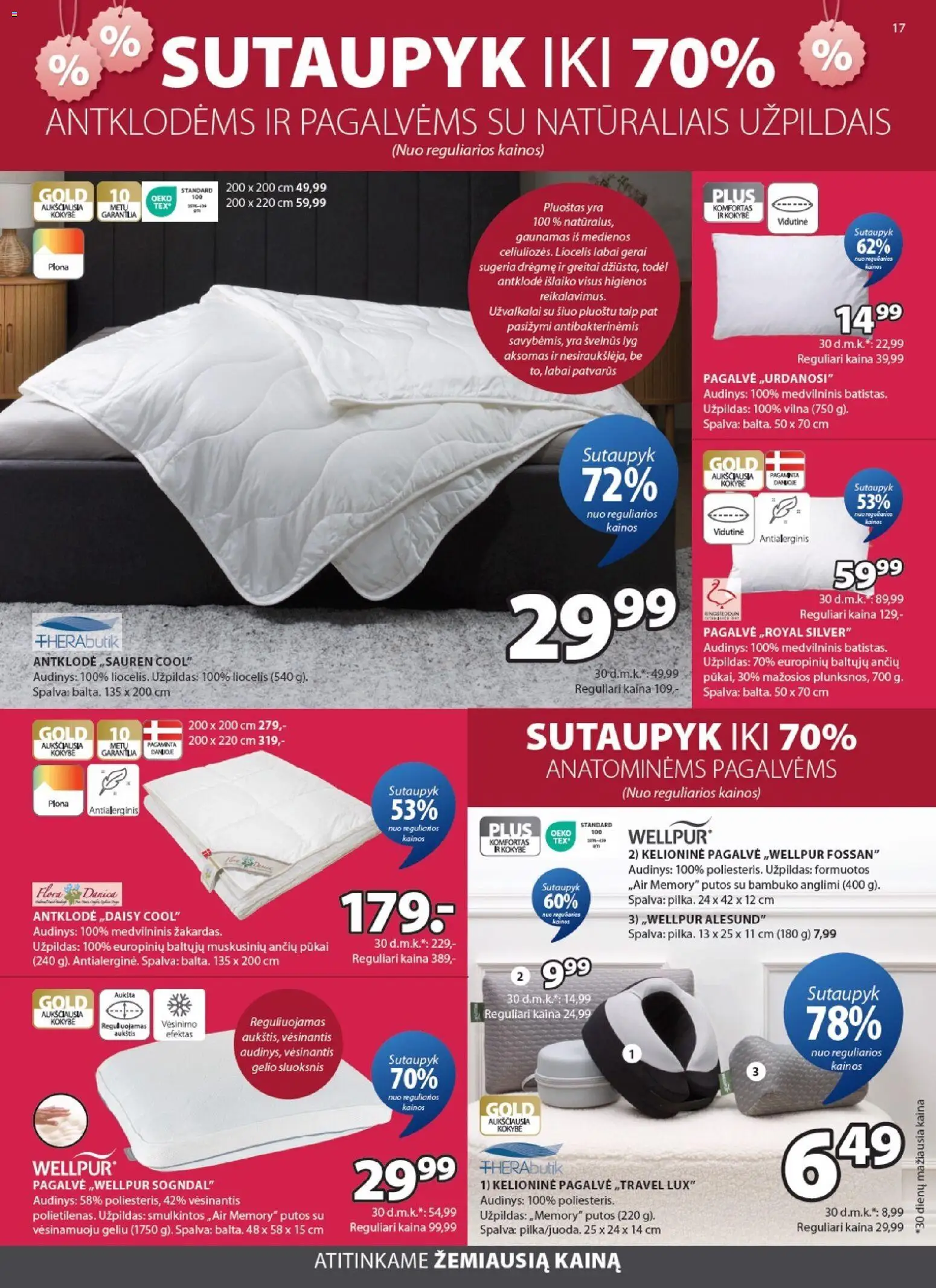 JYSK akcijos nuo 2026.06.30 | Puslapis: 17 | Prekių: Pagalvė, Antklodė