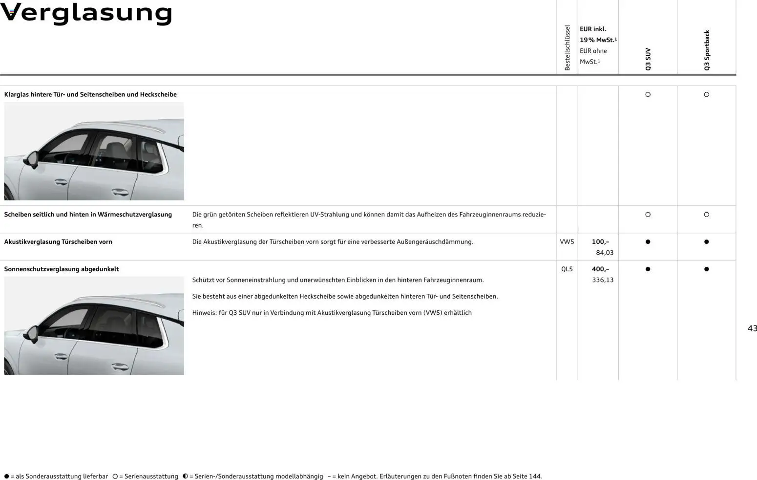 Audi Q3 – gültig ab 29.01.2026 | Seite: 43