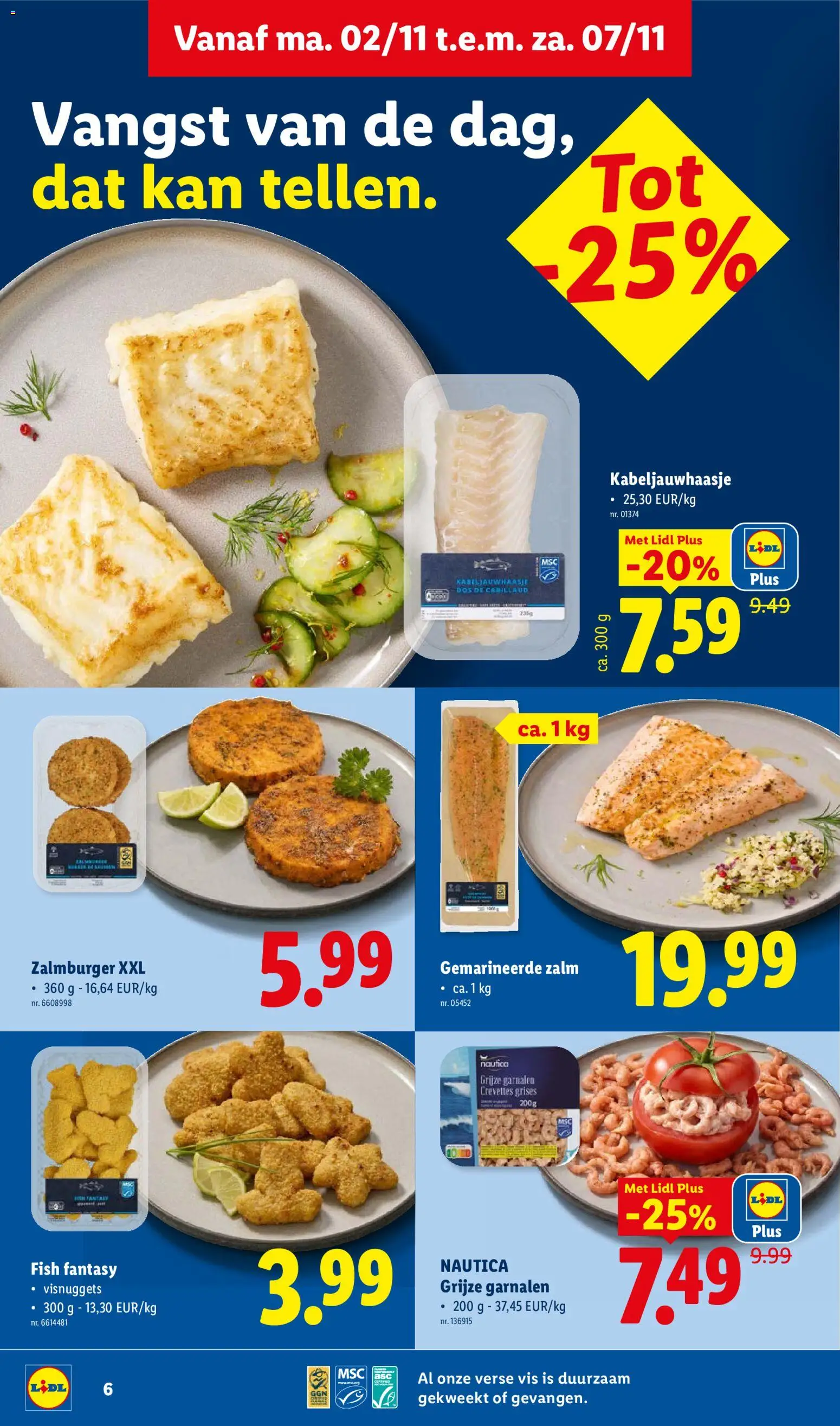 {H1} | Pagina: 6 | Producten: Zalm, Appel, Garnalen, Kan