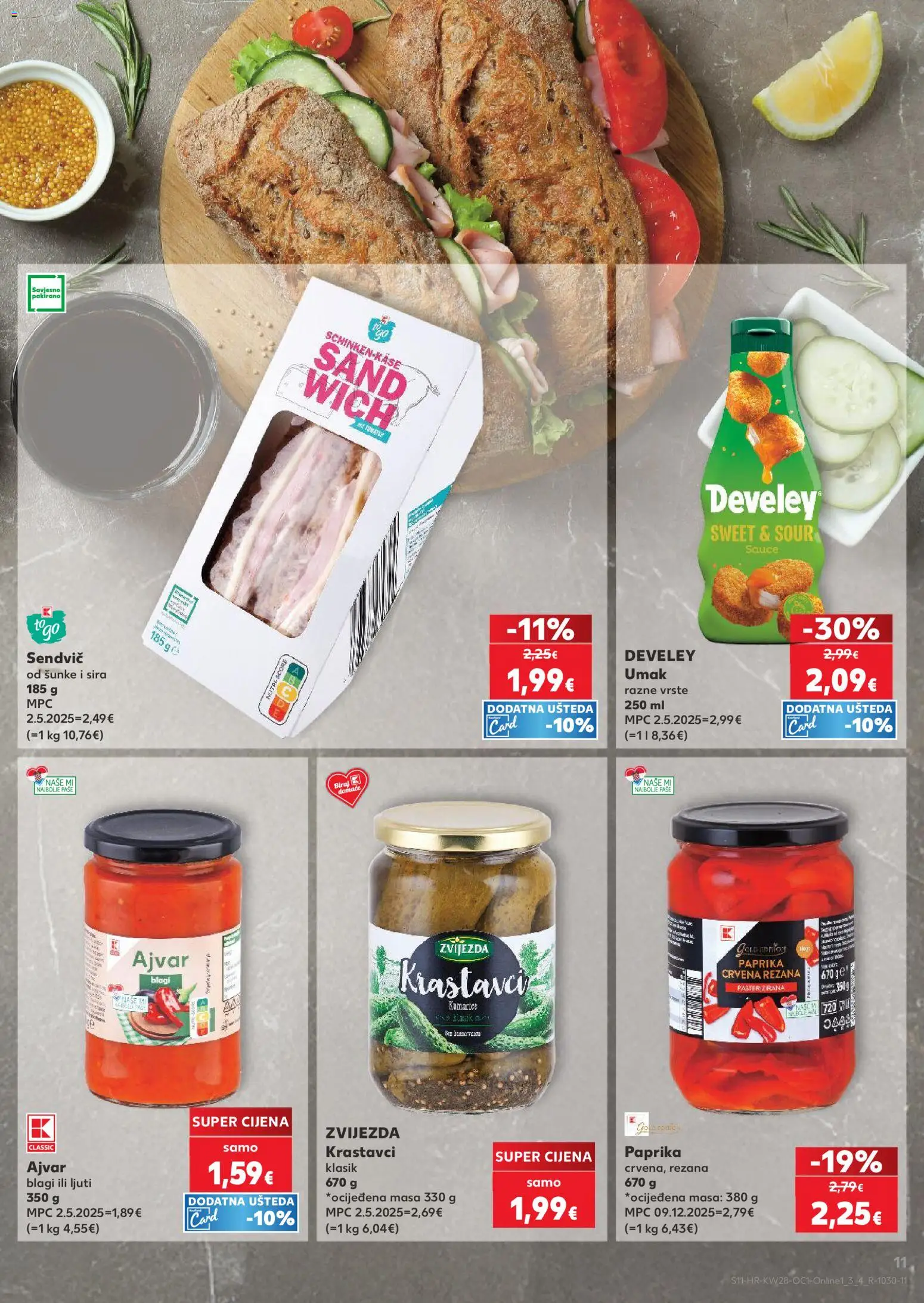 Kaufland katalog | vrijedi od 08.07.2026 | Stranica: 11 | Proizvodi: Ajvar, Paprika, Krastavci, Umak