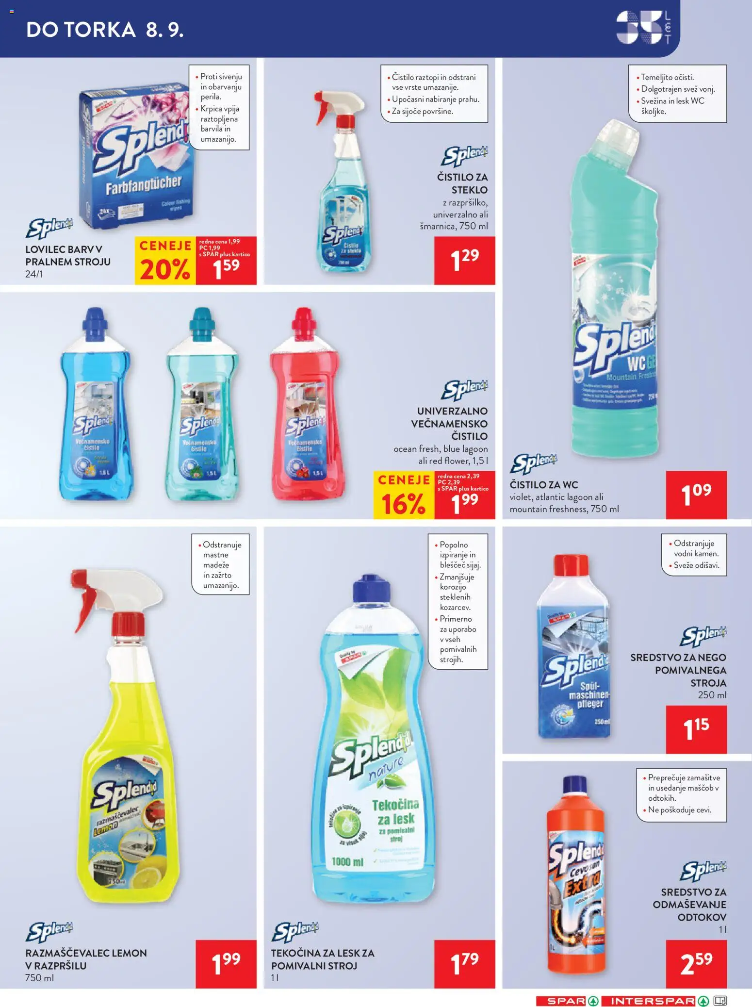 Novi Spar katalog ponudbe – veljaven od 02.09.2026 | Stran: 41 | Izdelki: Čistilo za steklo, Pomivalni stroj