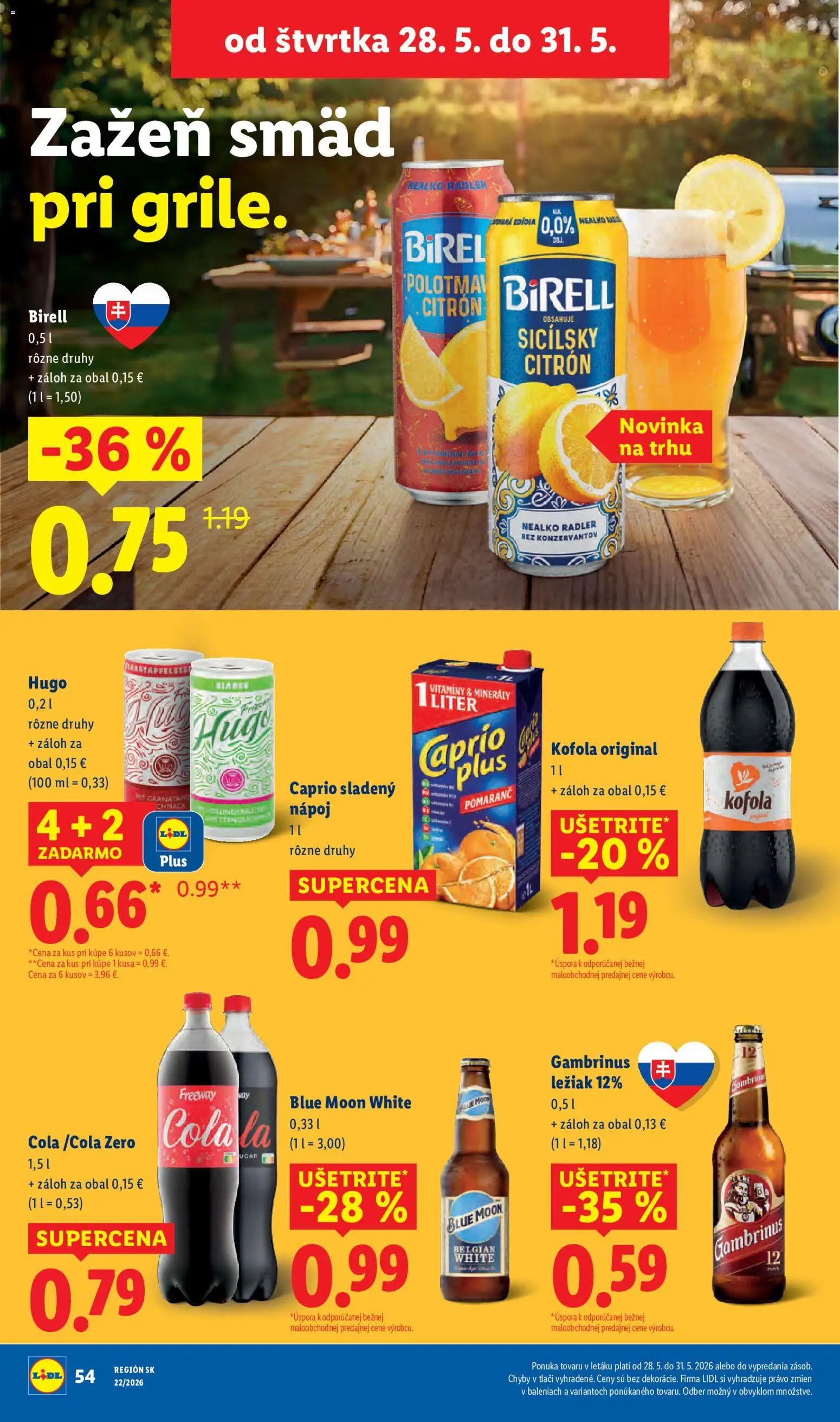 Nové Lidl akcie – leták je platný od 25.05.2026 | Strana: 75 | Produkty: Birell, Radler, Cola, Gambrinus