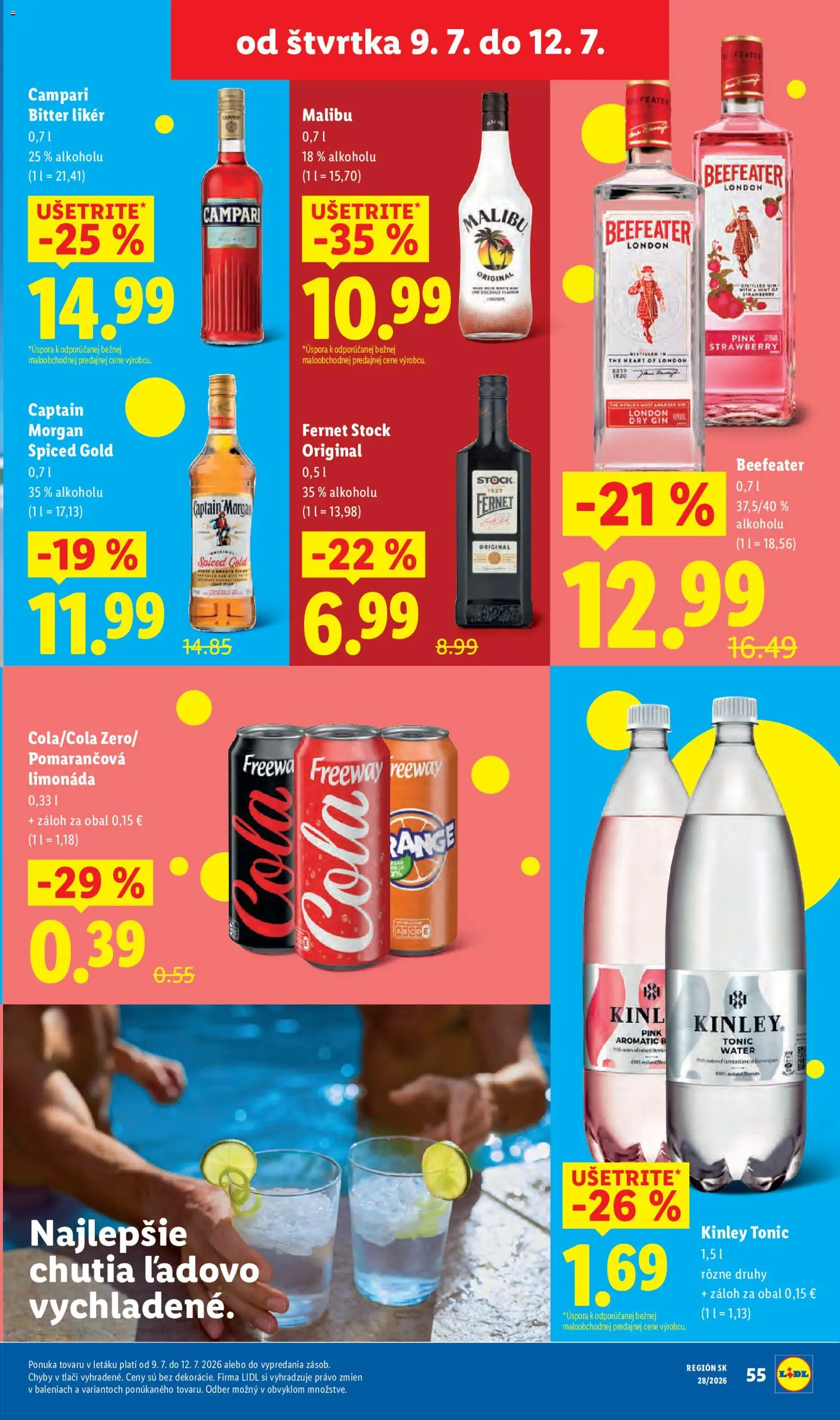 Nové Lidl akcie – leták je platný od 06.07.2026 | Strana: 75 | Produkty: Malibu, Gin, Fernet, Fernet Stock
