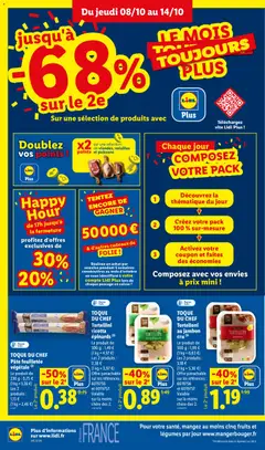 LIDL - Prévisualisation de TOQUE DU CHEF Tortelloni ricotta épinards, Le produit de 300 g : 1,49 € (1 kg = 4,97 €) Les 2 produits : 2,38 € (1 kg = 3,97 €) valide à partir de 08/10/2026 | Page: 14