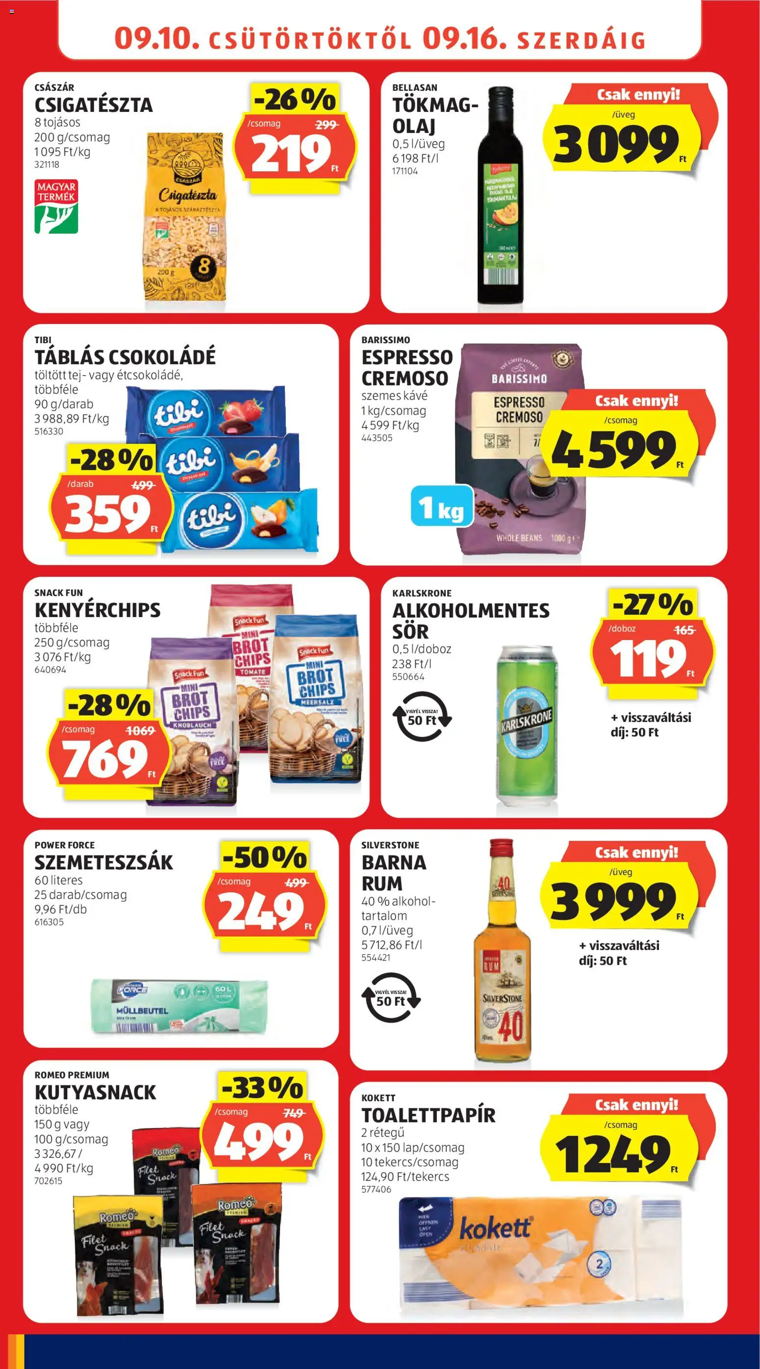Aldi akciós ujság - amely érvényes a következő dátumtól: 2026.09.10. | Oldal: 12 | Termékek: Tökmag, Tej, Kávé, Szemes kávé