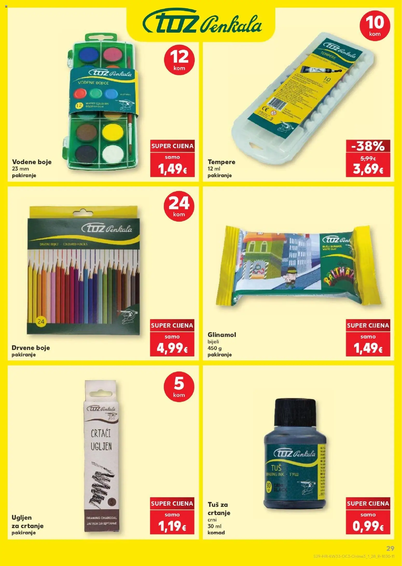 Kaufland katalog | vrijedi od 10.08.2026 | Stranica: 29 | Proizvodi: Vodene boje, Tuš, Drvene bojice, Tempere