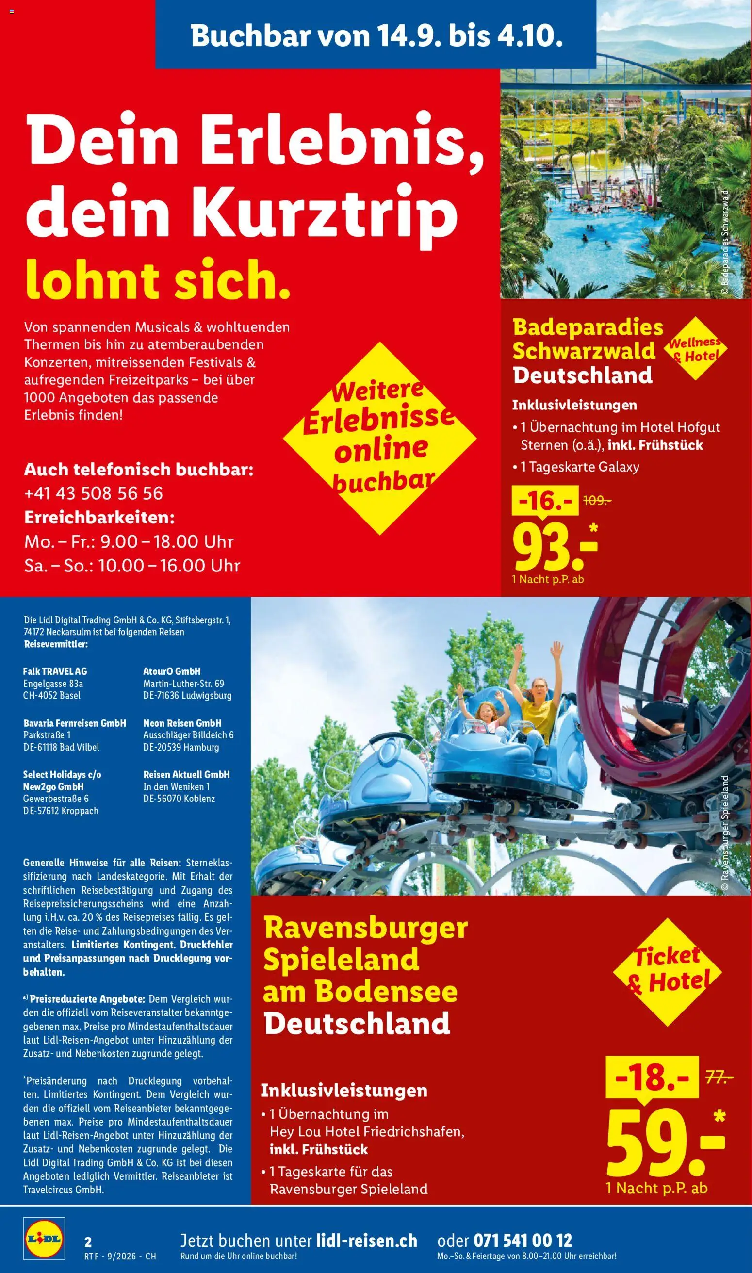 Lidl aktionen September/Oktober Reise-Highlights – gültig ab 14.09.2026 | Seite: 2