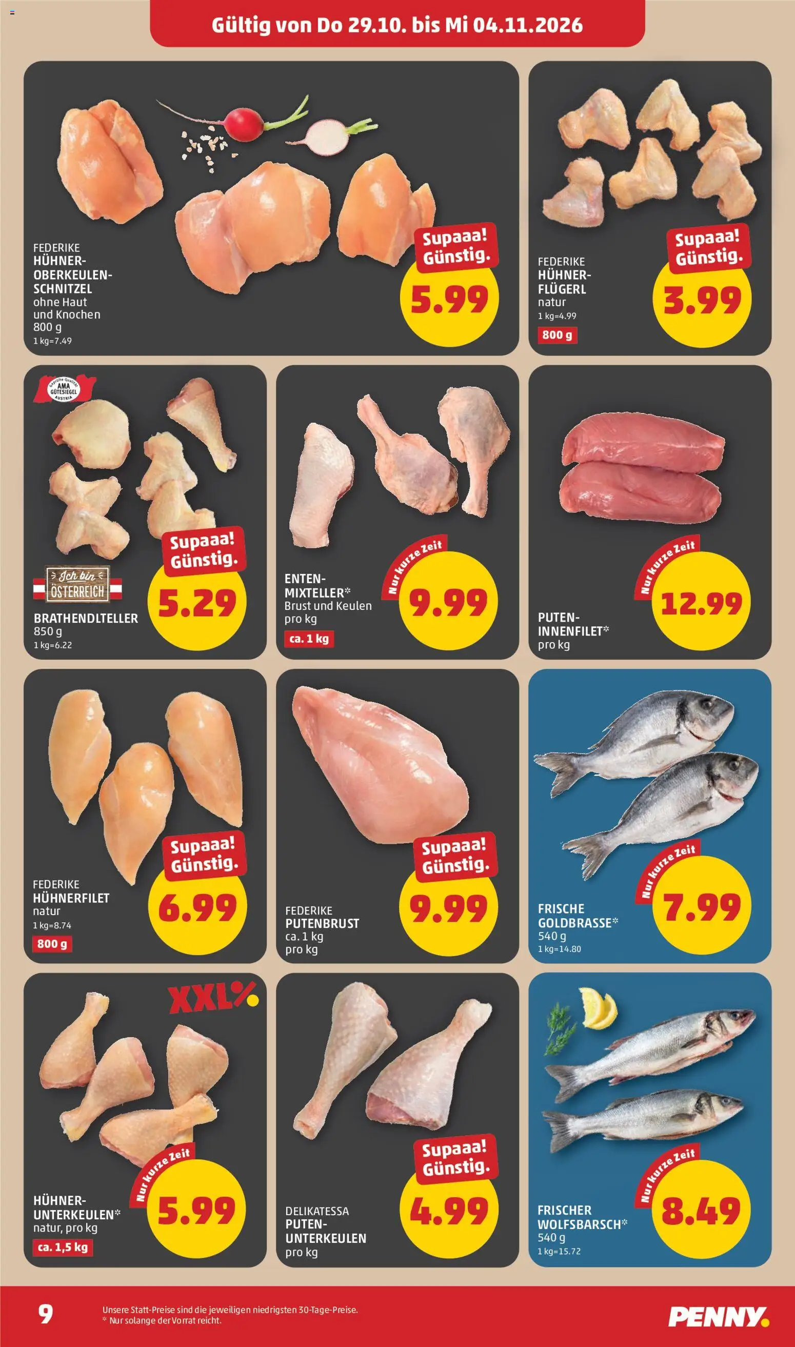 Penny Markt Flugblatt gültig ab 29.10.2026 | Seite: 9 | Produkte: Putenbrust
