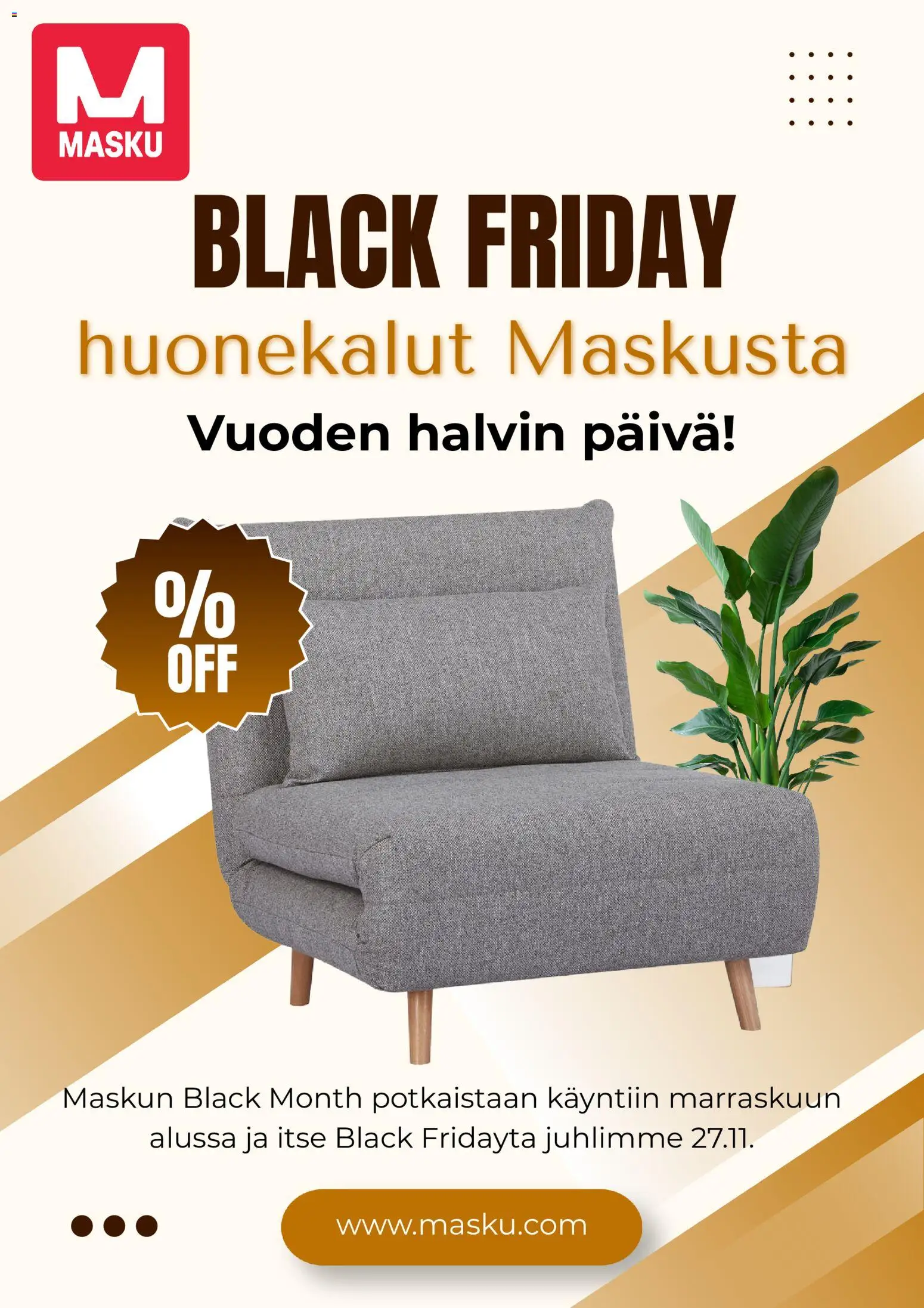 Masku Black Friday -ennakkoilmoitus – voimassa 23/10/2026 alkaen | Sivu: 1